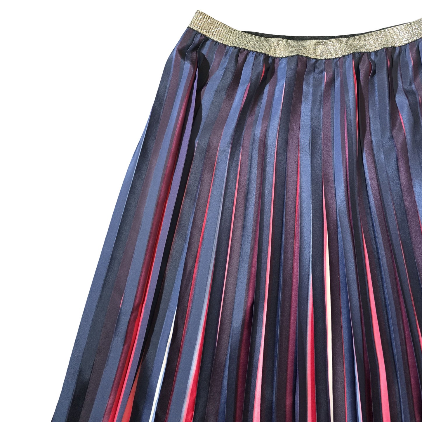 Cath Kidston 25th Anniversary Pleated Midi Skirt – Blue/Red/Pink Glitter Waist – Size 12