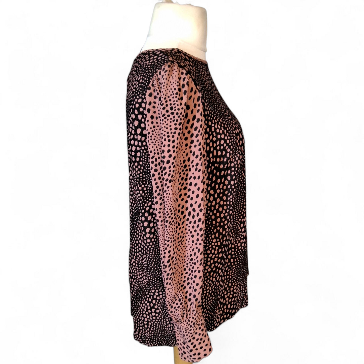 Next Black & Pink Polka Dot Blouse – Long Sleeve – Size 16