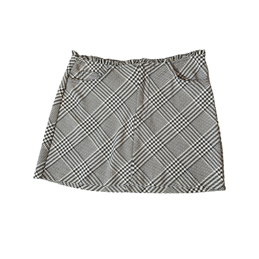 Zara Grey & Black Checked Mini Skirt – Size S (UK size 8) – Classic Smart Casual