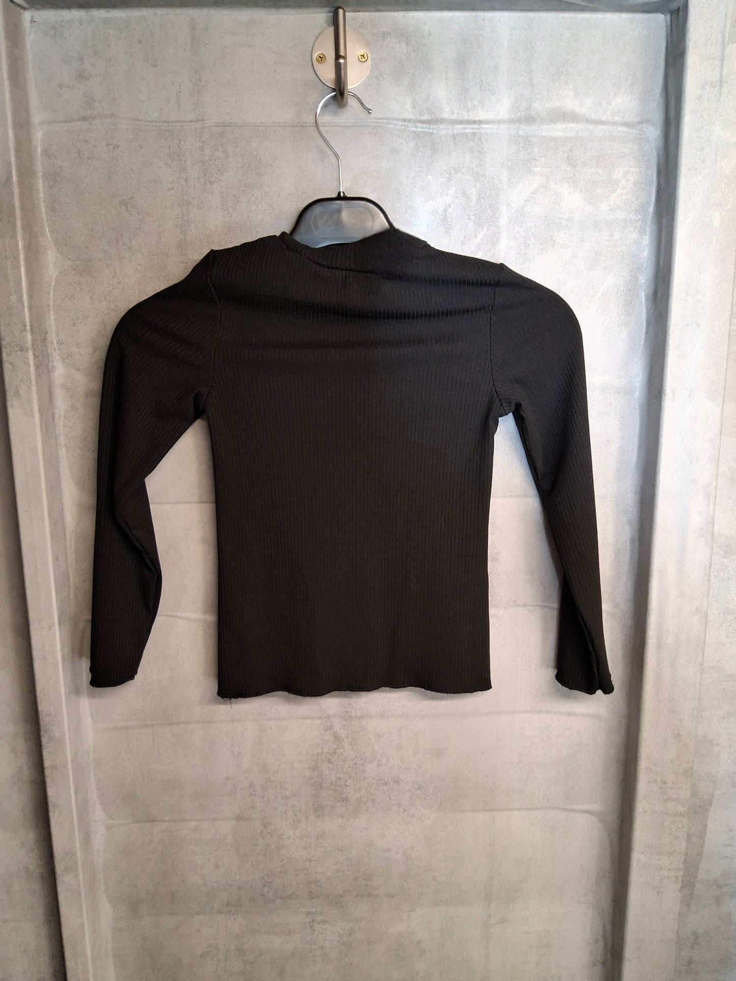 Tu Girls Black Ribbed Long Sleeve T-Shirt – Age 7 Years
