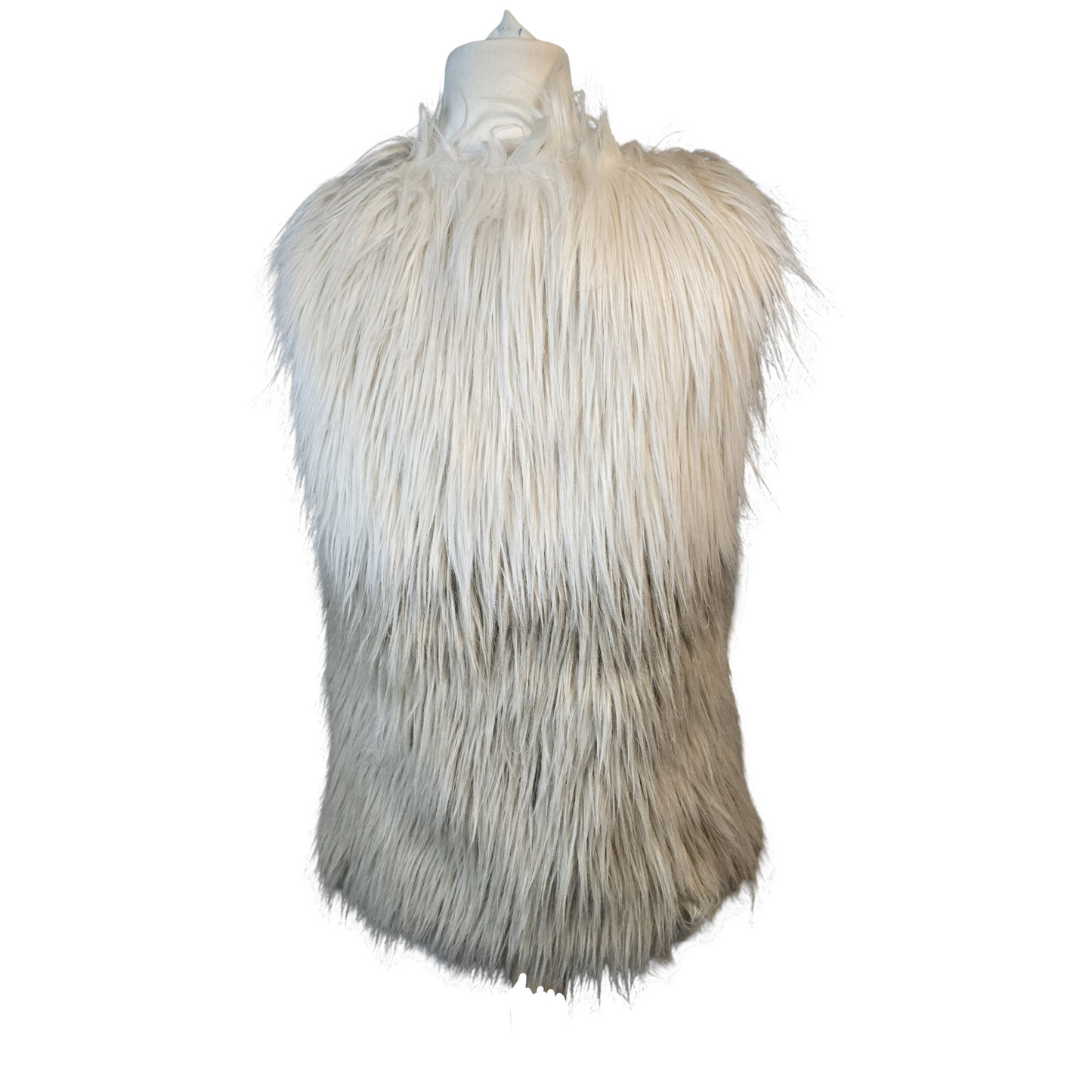 Influence Cream & Beige Faux Fur Gilet – Ombre Design – Size 10