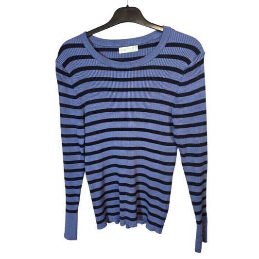 Primark Blue & Navy Striped Ribbed Jumper – Size 14/16
