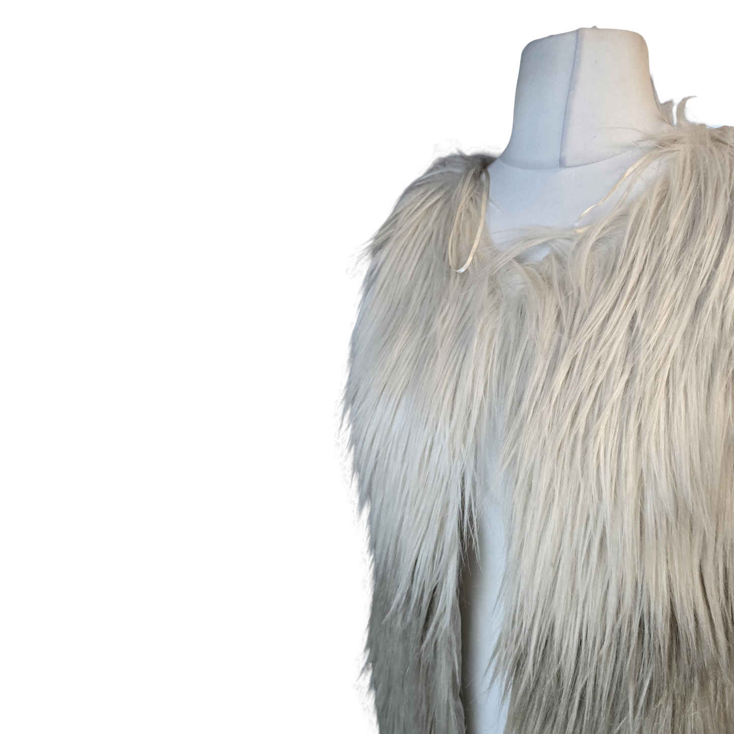 Influence Cream & Beige Faux Fur Gilet – Ombre Design – Size 10