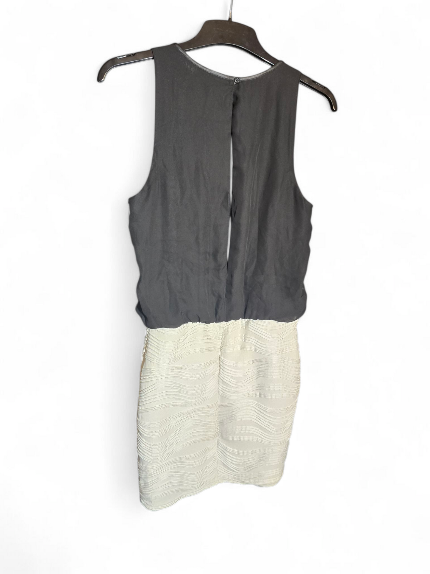 Primark black & white sleeveless bodycon dress size 12