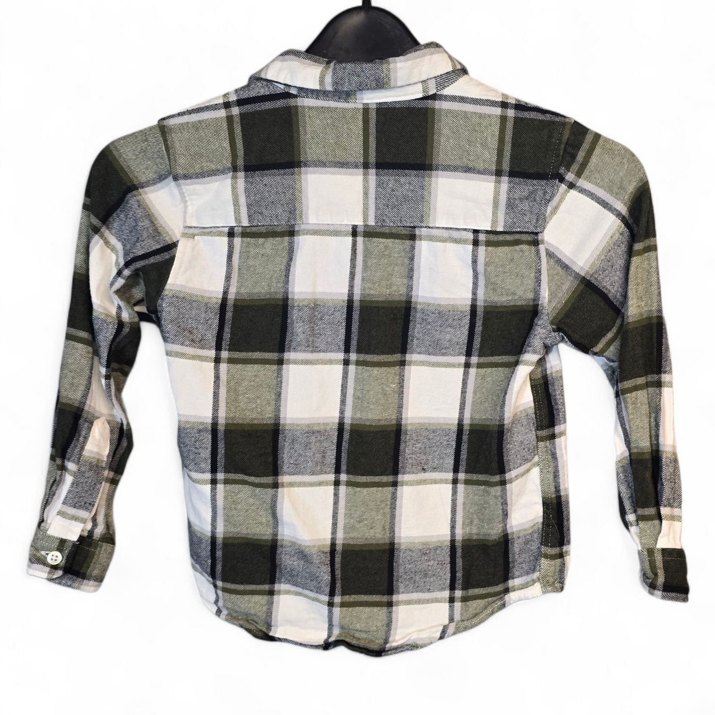 Primark Boys Green & White Checked Shirt – Age 5-6 Years – 100% Cotton