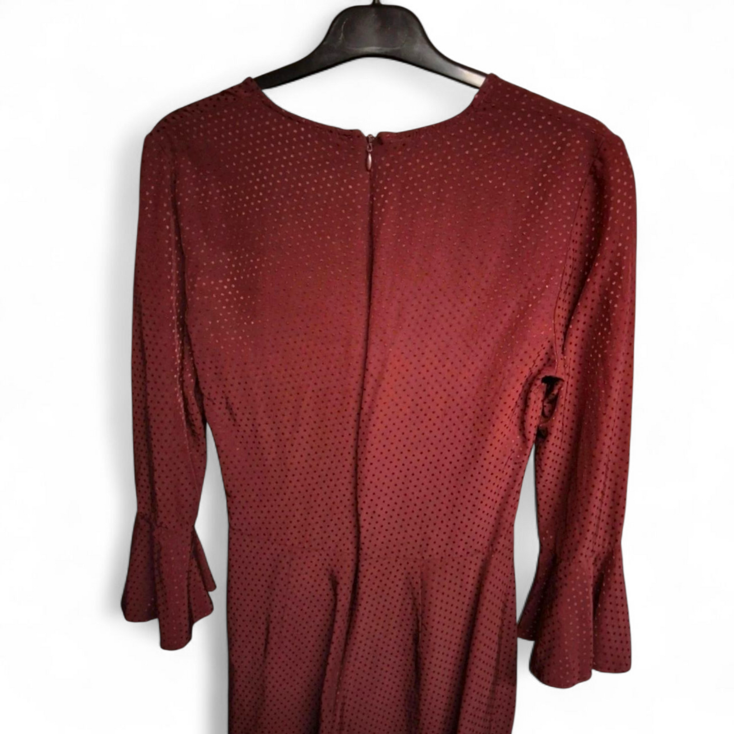 Topshop Purple Playsuit – Size 10 – Bell Sleeve Wrap Style with Zip Back