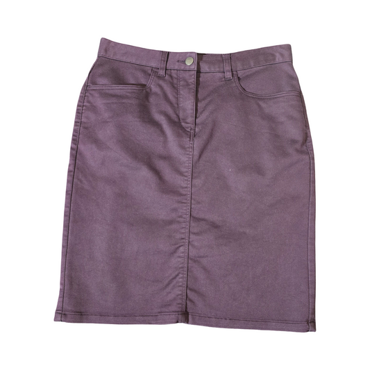 Rohan Purple Denim Skirt – Size 8 – Knee-Length Casual Wardrobe Essential with Pockets