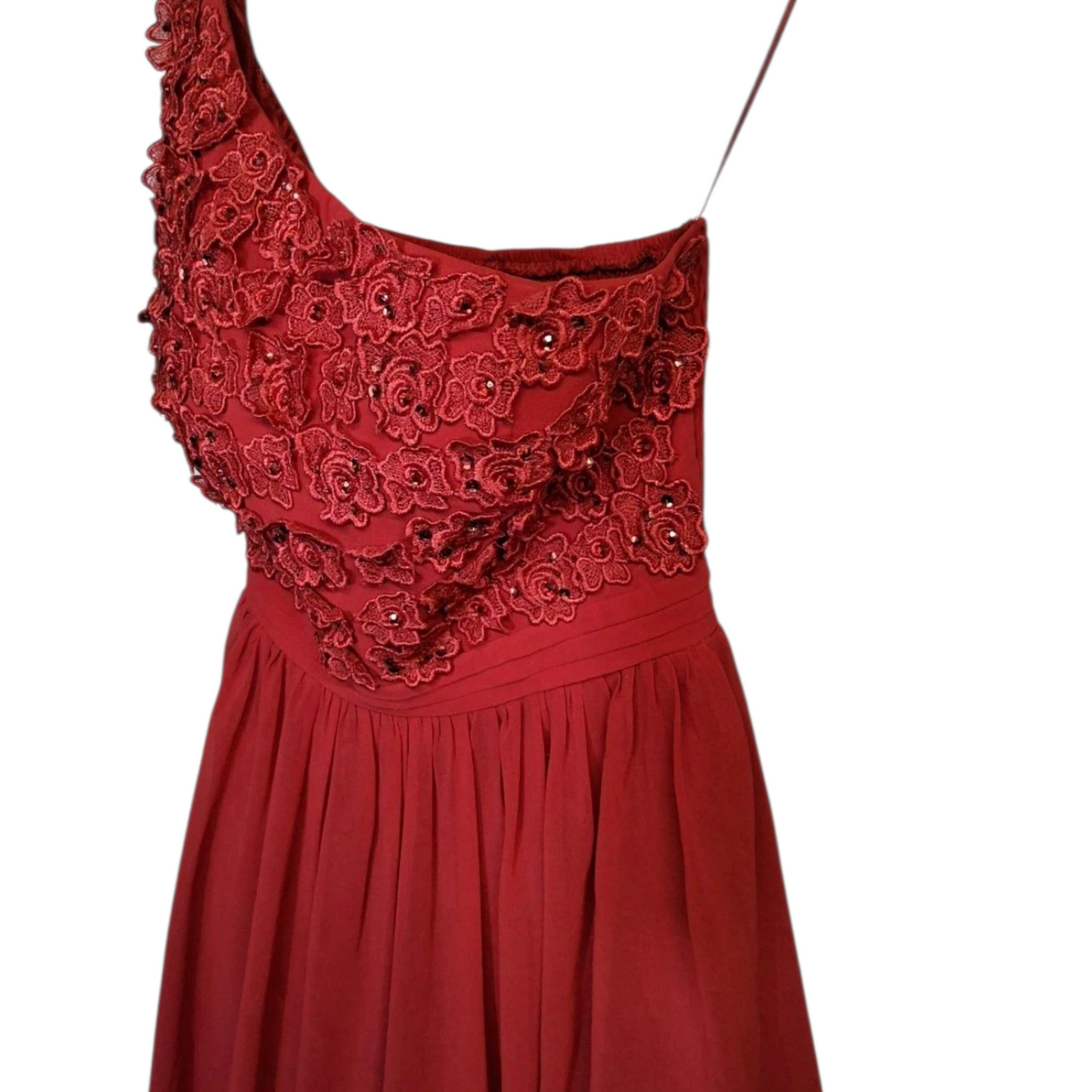 Little Mistress Red One-Shoulder Embellished Mini Dress – Size 6 – NWT