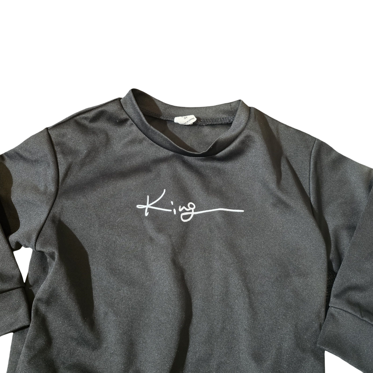 Shein Black “King” Jumper – Boys 3 Years