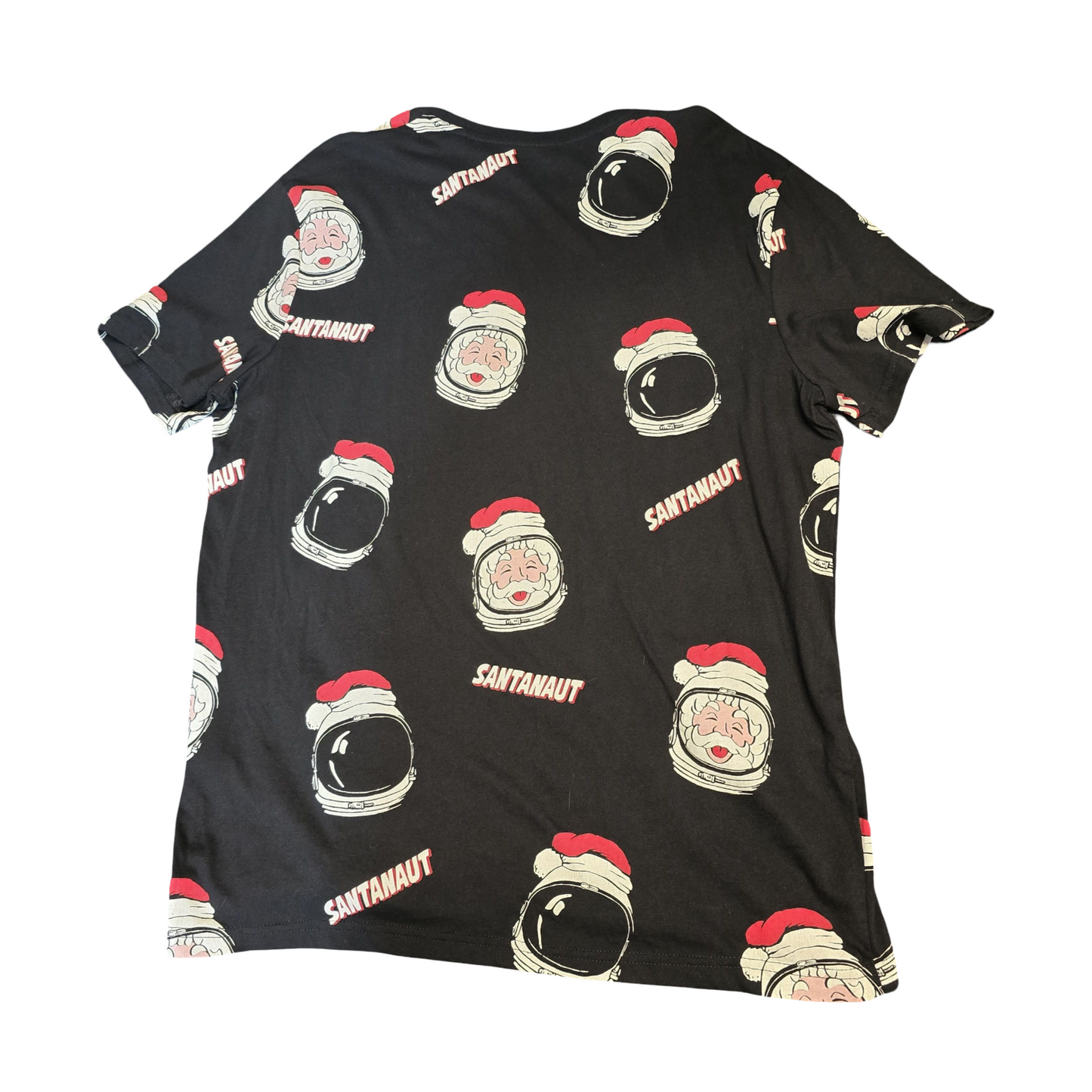 Men's TU Black 'Santanaut' Christmas T-Shirt – Size L – 100% Cotton