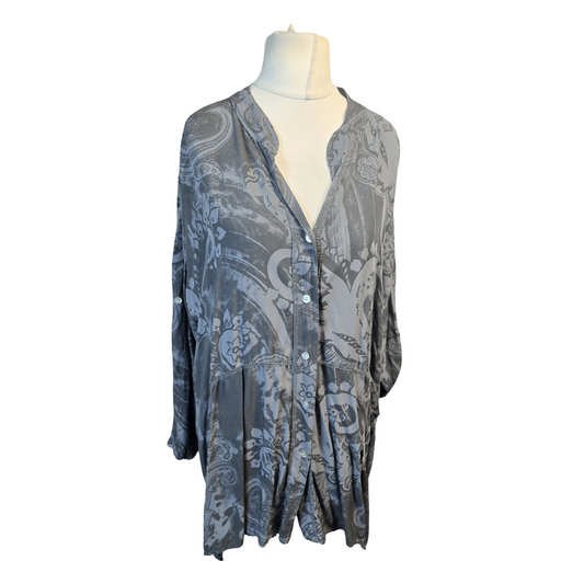 Grey Blouse Cerulean Collection One Size Oversized Causal