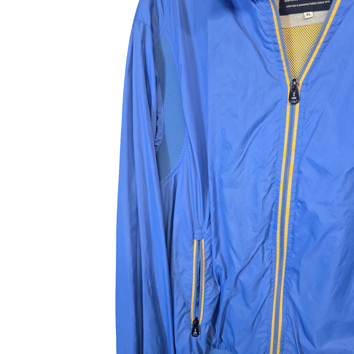 Jack & Jones Core Blue Lightweight Rain Jacket – XL – Hooded & Mesh Lined