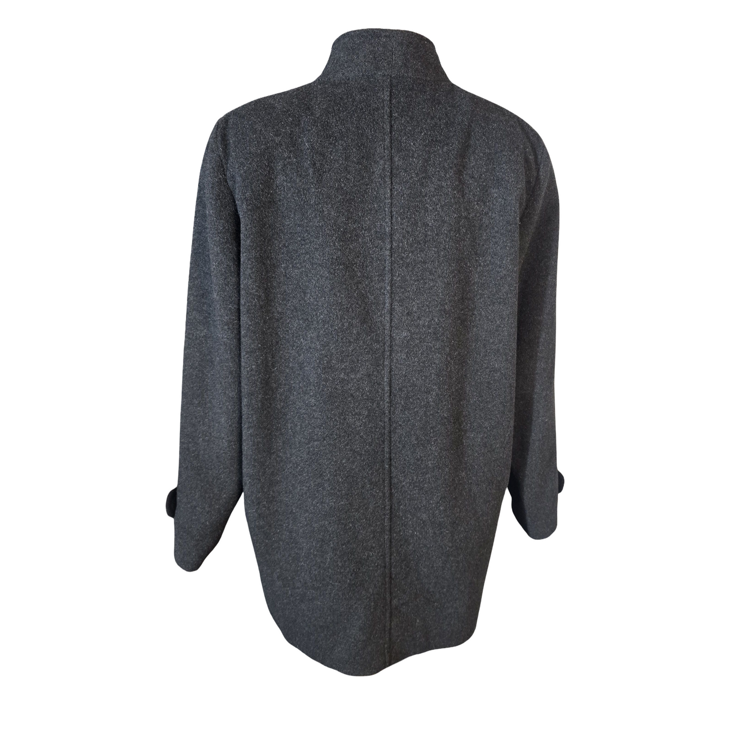 EWM Pure Classics Black Wool Blend Overcoat – Size 14 – Cashmere Blend