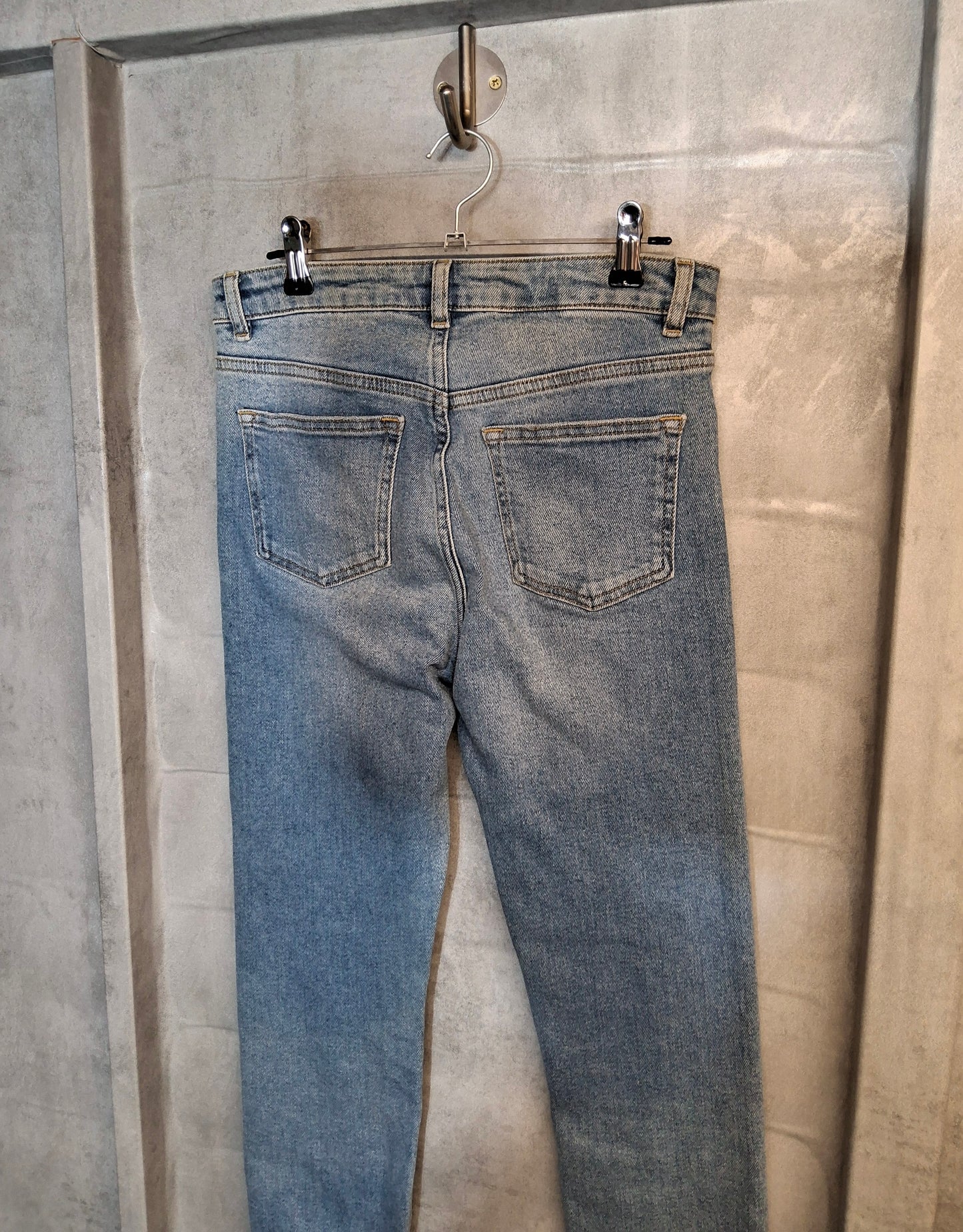 M&S Light Blue High-Waisted Straight Leg Jeans – Size 10 Regular