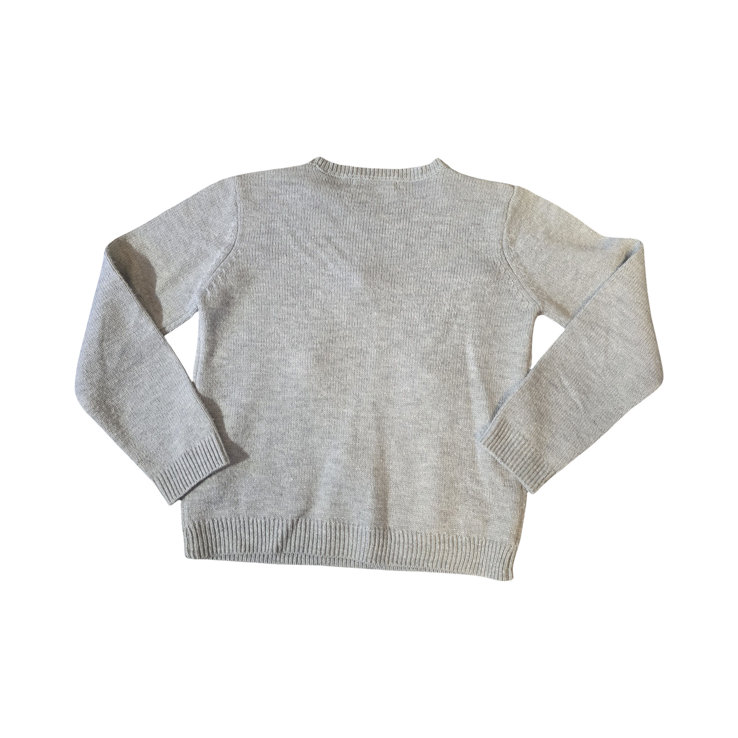 M&S Grey Girls Christmas Jumper – 11/12yrs – Penguin Pom Pom Knit Festive Sweater