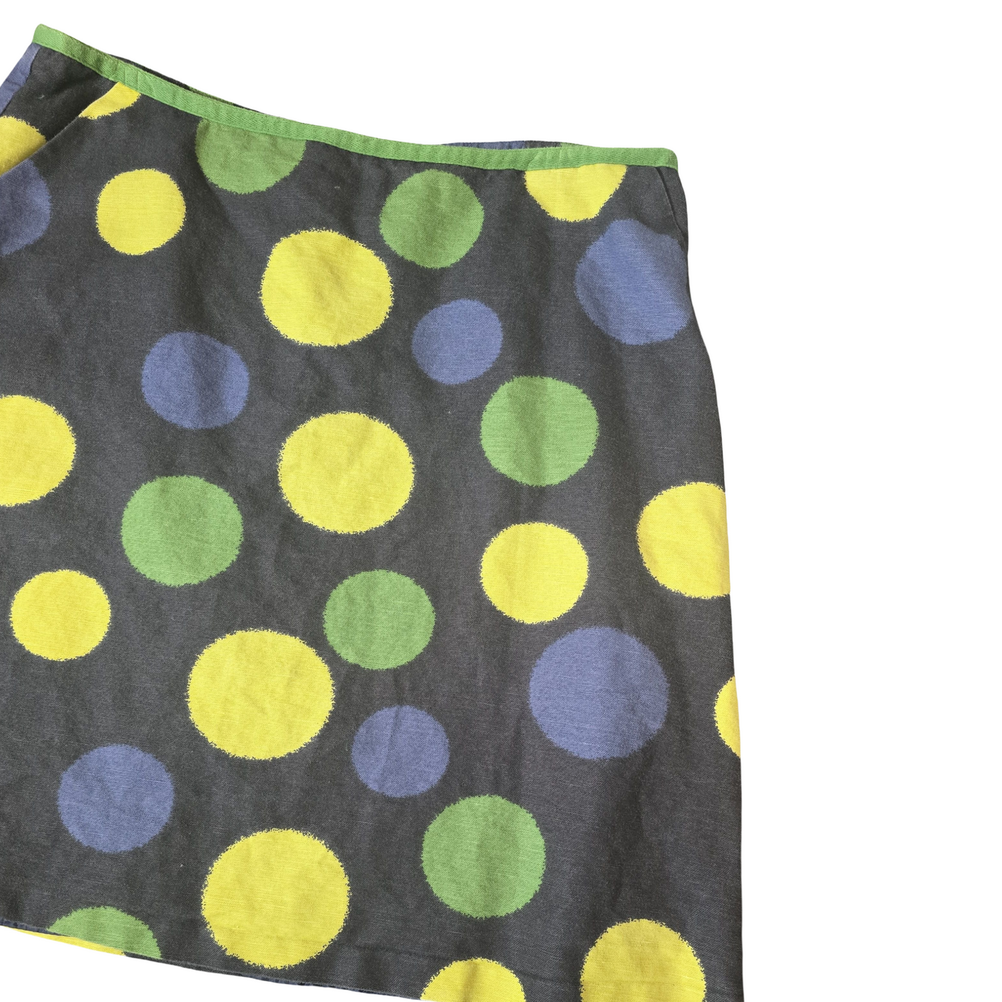 Laura Ashley Polka Dot Linen Blend A-Line Skirt with Pockets – UK 20