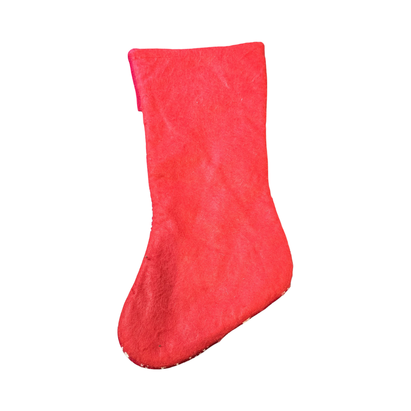 B&M Red & White Knitted Christmas Stocking – Small 18" Festive Fair Isle Design