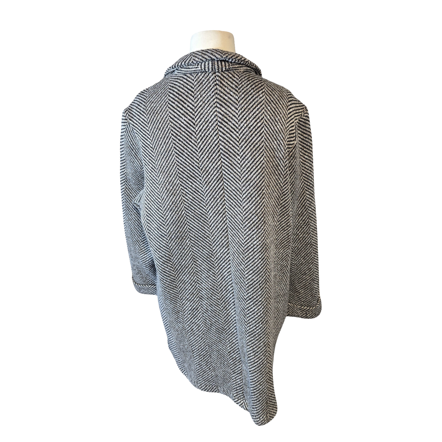 Matalan Black & Grey Midi Blazer Jacket – Size 18