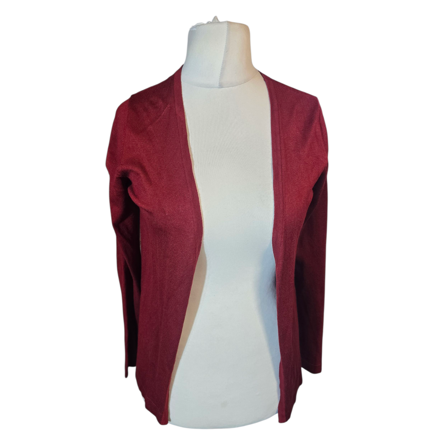 Kaffe Red Open Cardigan – Size Small (UK size 10/12)