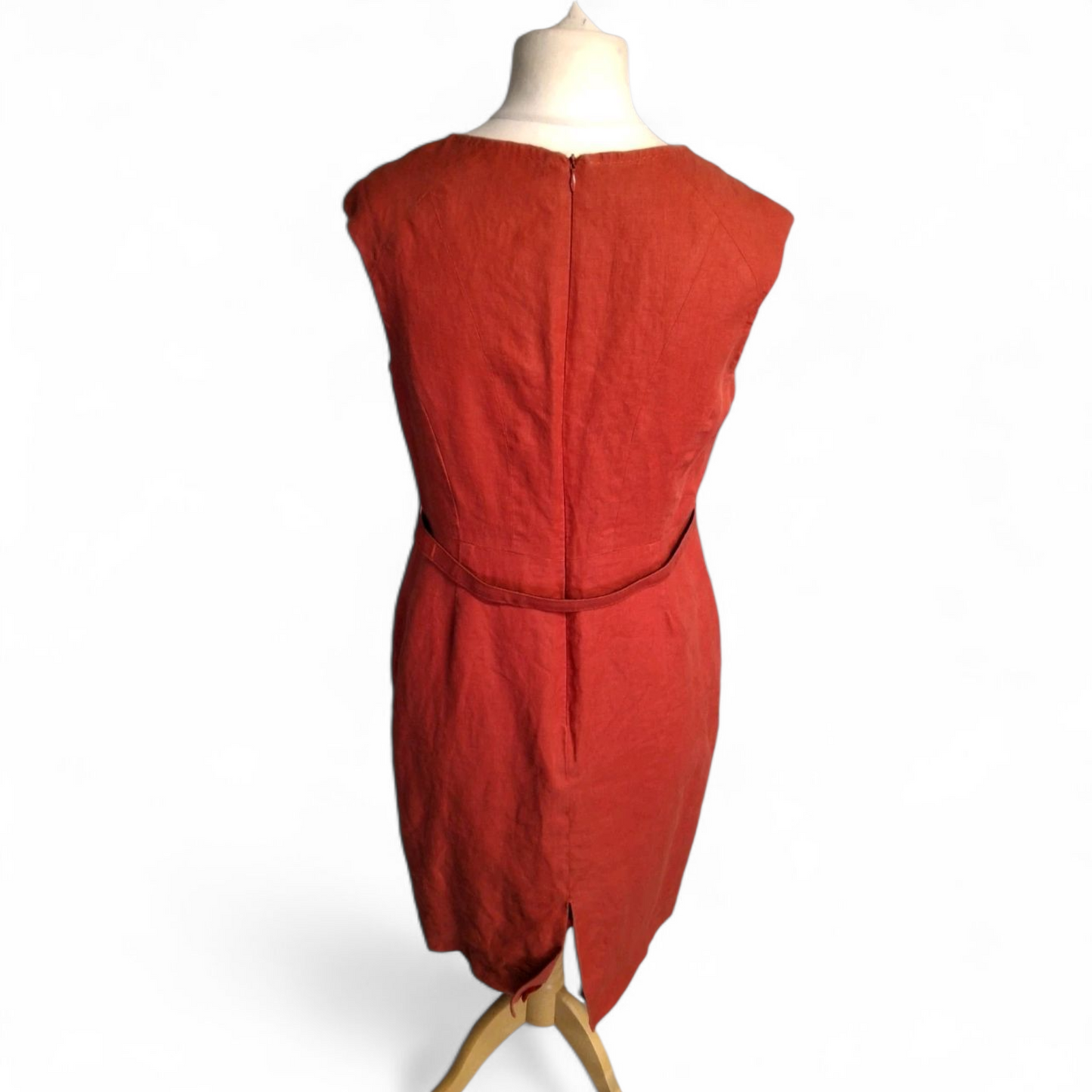 Debenhams Petite Red Linen Dress & Blazer Set – Size 14 Dress / 12 Blazer – Classic Duo