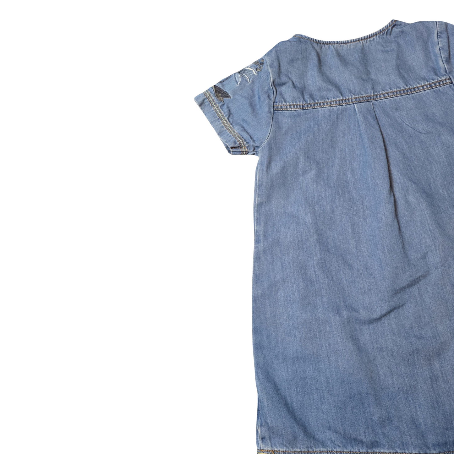 Next Denim Blue Short Sleeved Dress – Girls 6 Years – 100% Cotton