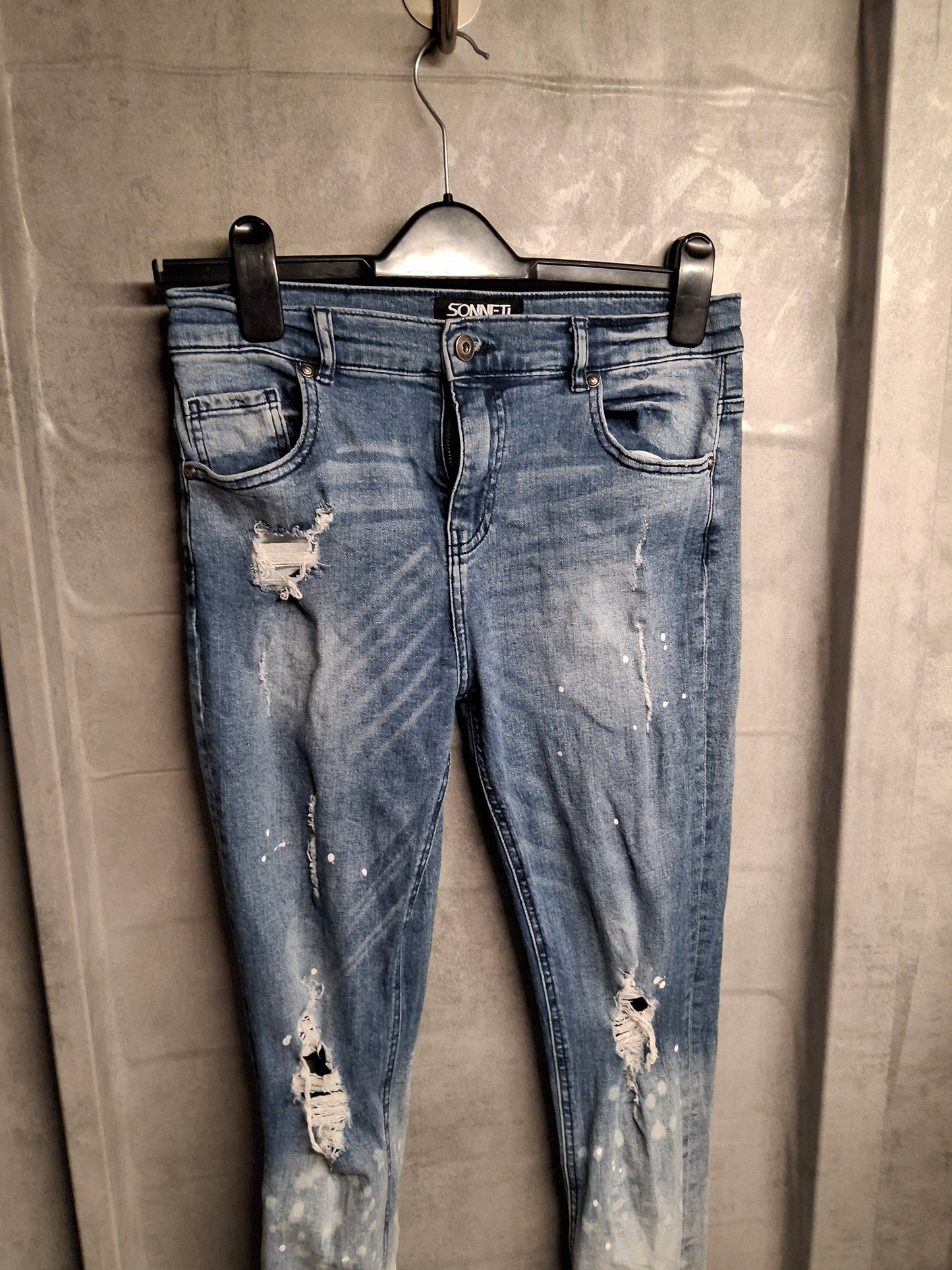 Sonneti Boys Blue Skinny Jeans – Age 13–15 Years – Ripped & Distressed