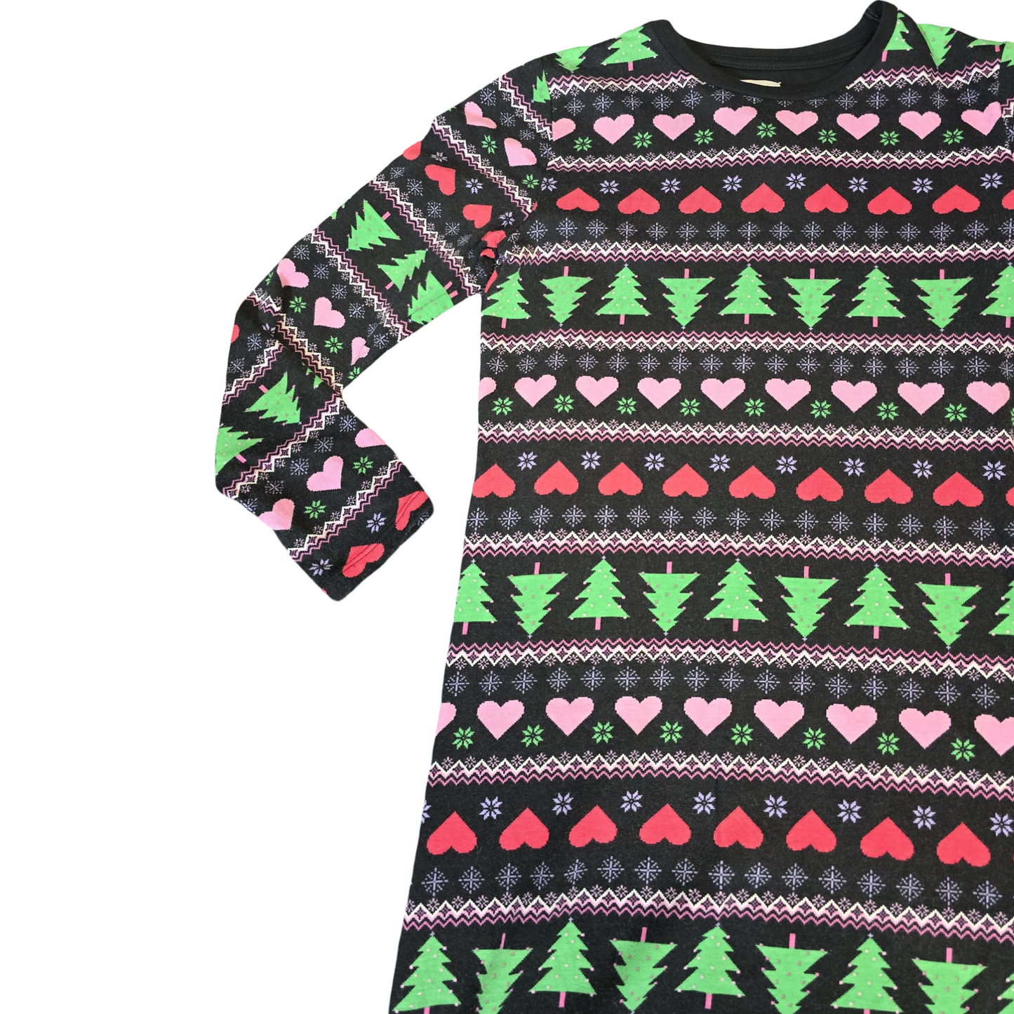 George Girls Xmas Long Sleeve Dress – Age 8–9 – Fun Festive Print