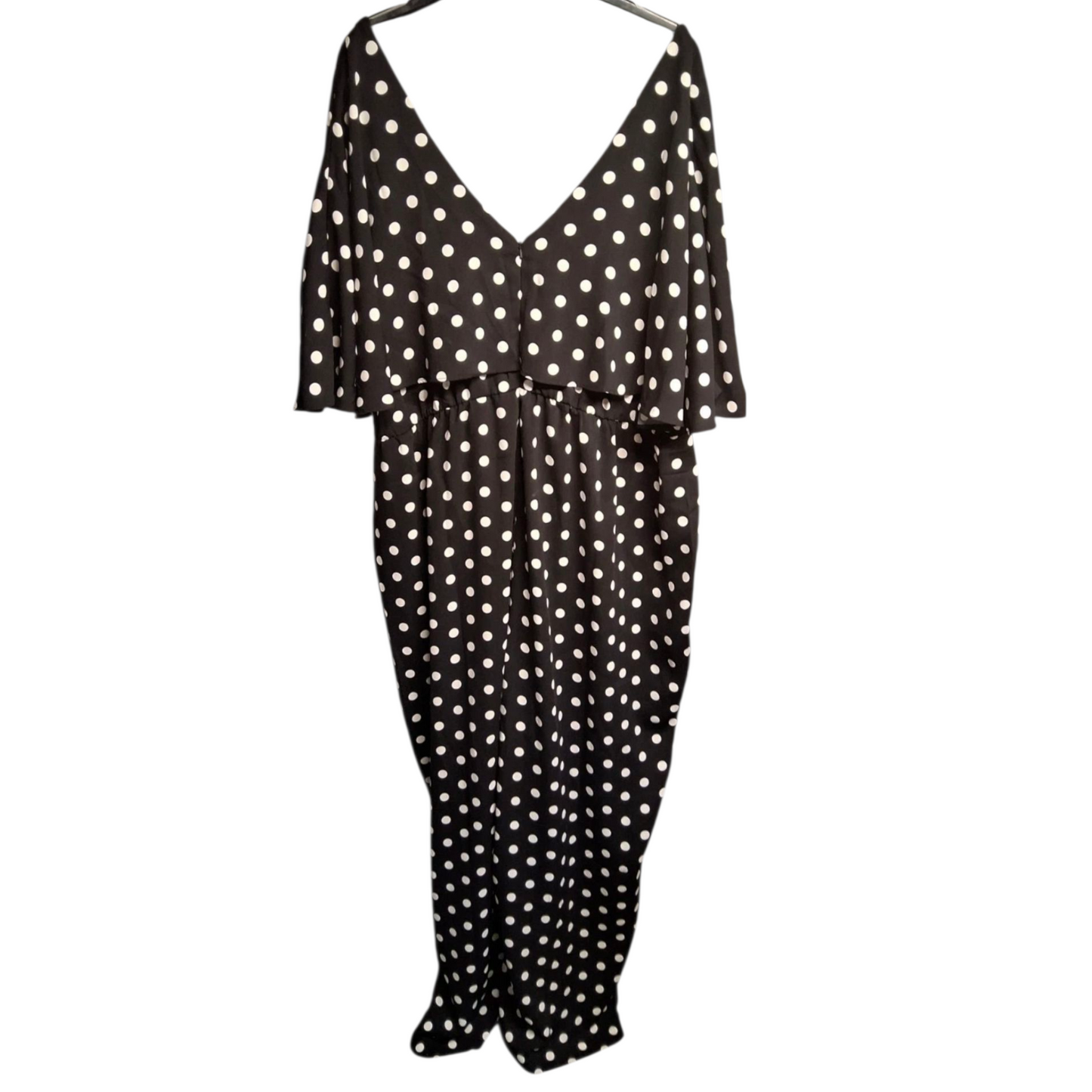 Wallis Black & White Polka Dot Jumpsuit – UK 26 – Serving curves and cocktails