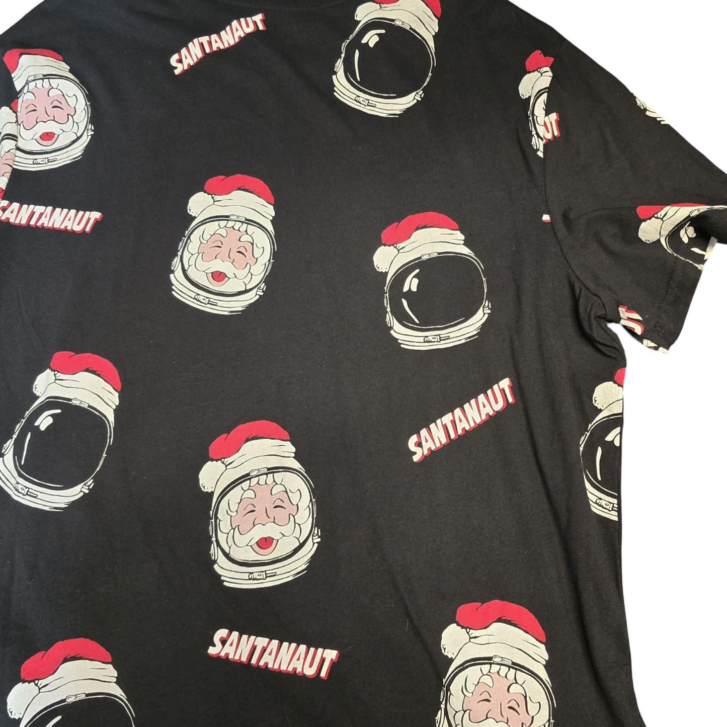 Men's TU Black 'Santanaut' Christmas T-Shirt – Size L – 100% Cotton