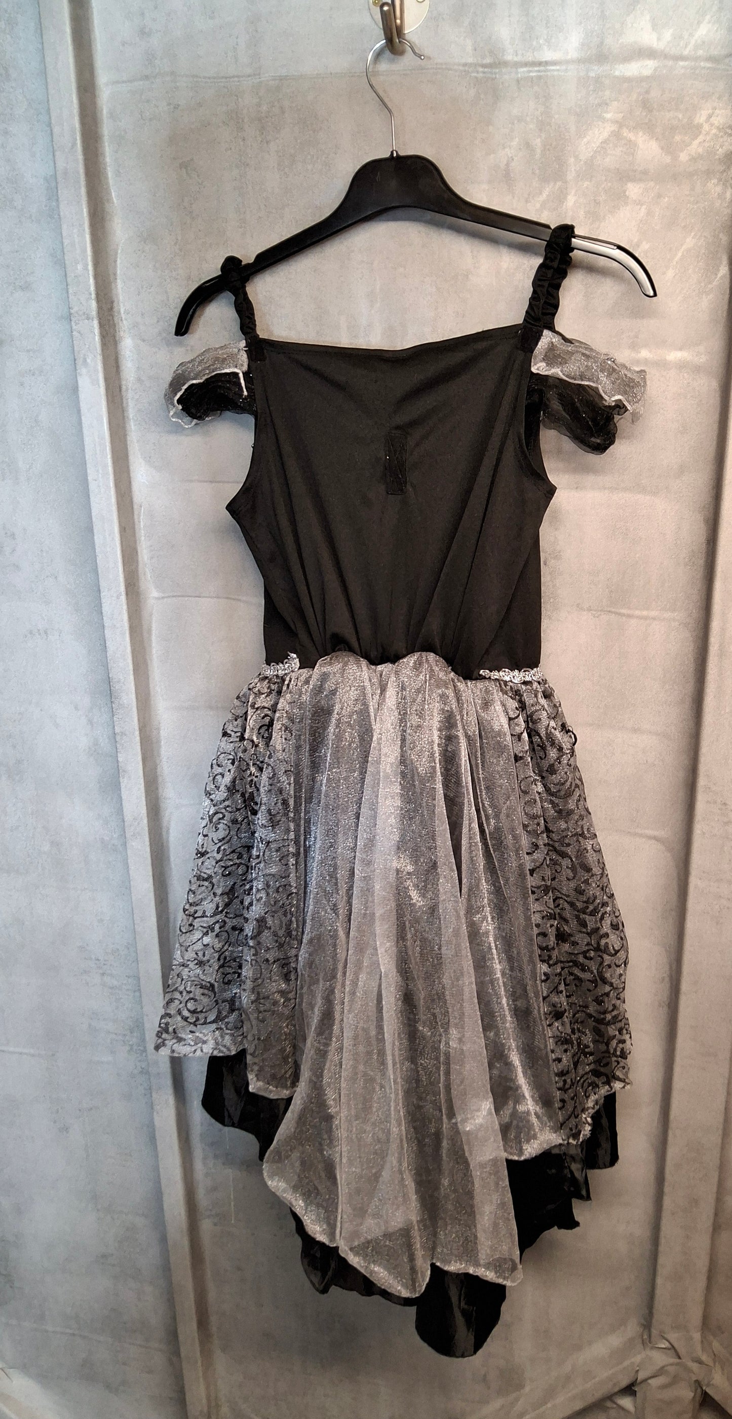 Girls Black & Silver Halloween Dress – Size 13–14 Years