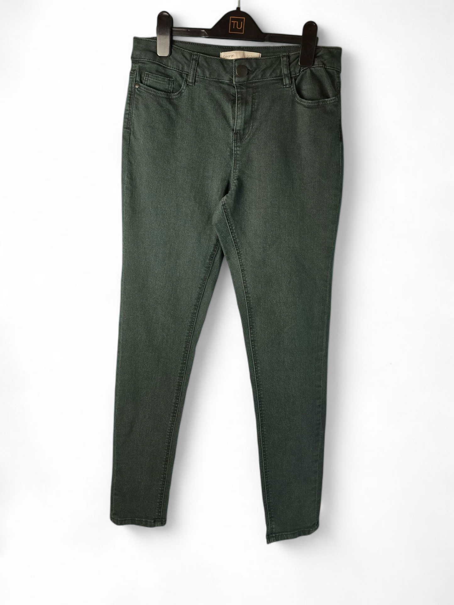 George Dark Green High Waisted Skinny Jeans | Size 10 | Flattering Fit