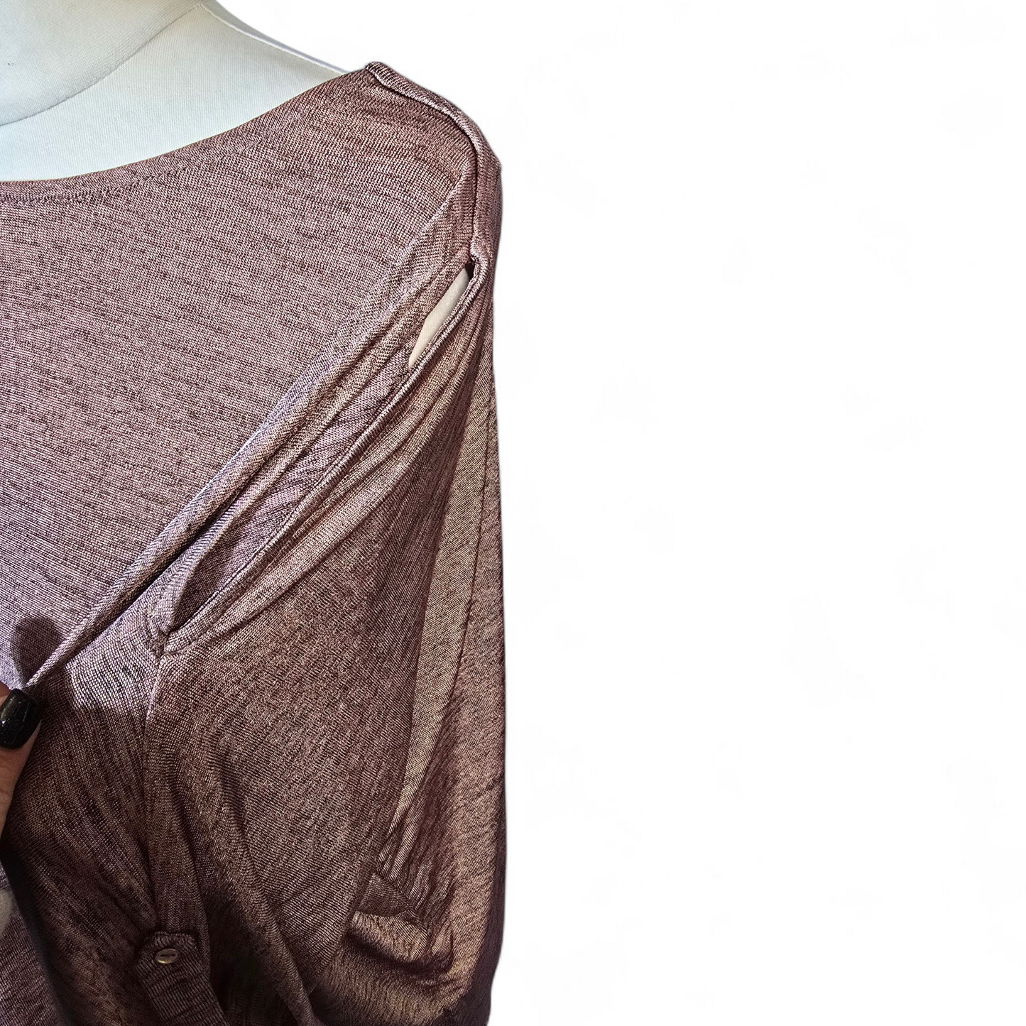 George Dusky Pink Glitter Longline Top – Oversized Fit – Size 14