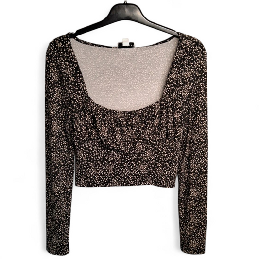 Topshop Long Sleeve Ruched Crop Top size 12