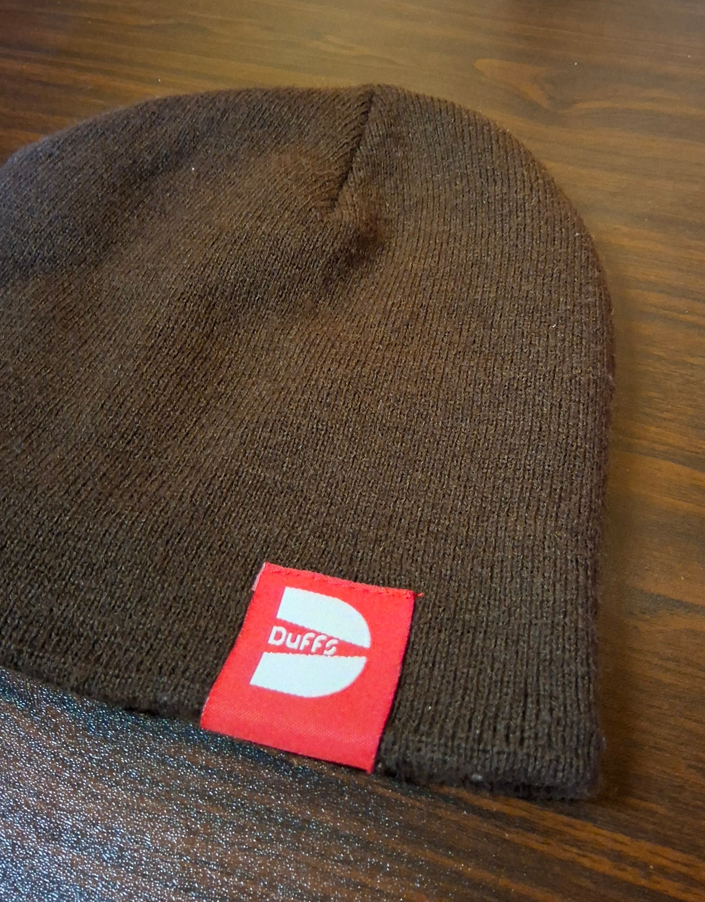 Vintage Duffs Brown Beanie – 90s/00s Skater Streetwear – One Size