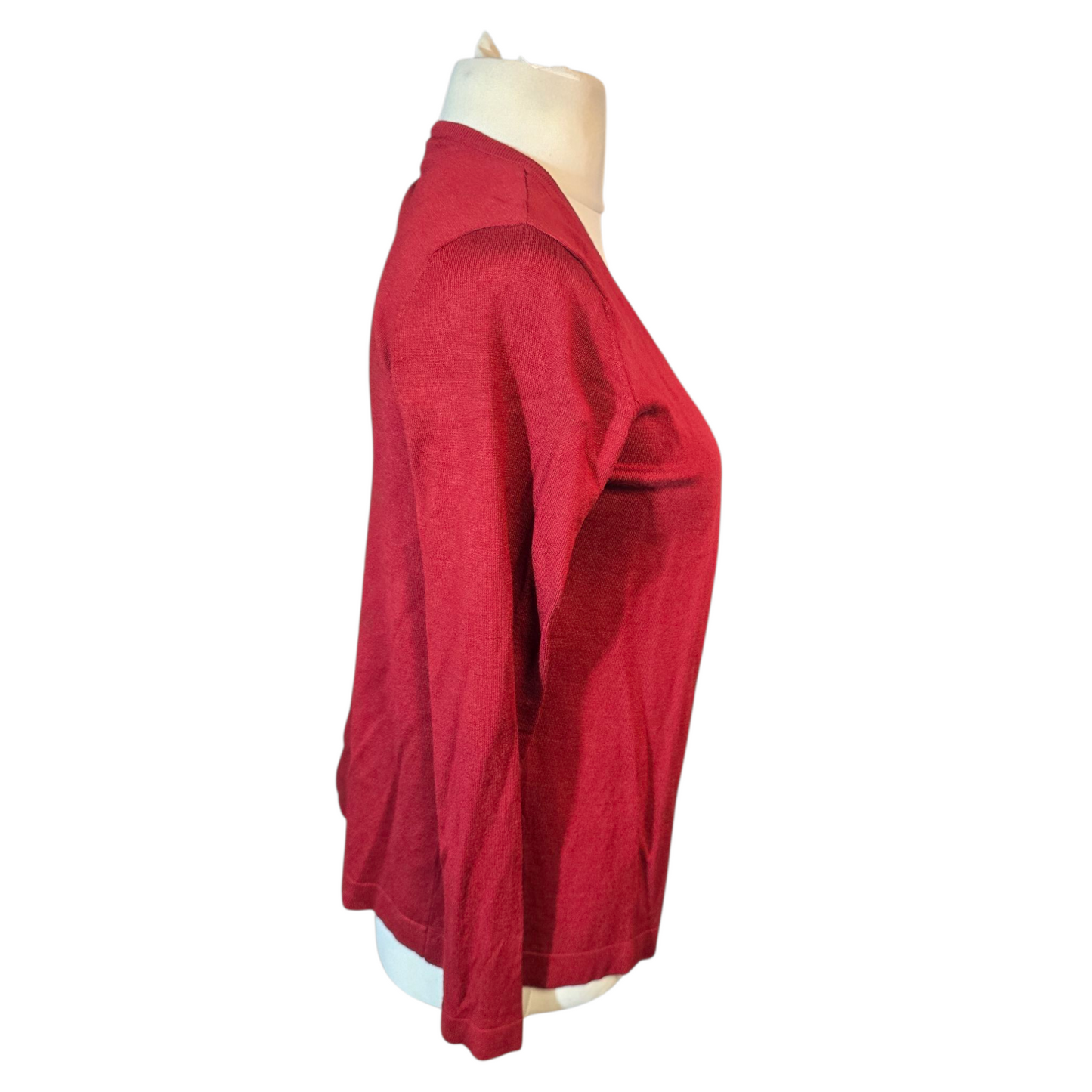 Kaffe Red Open Cardigan – Size Small (UK size 10/12)