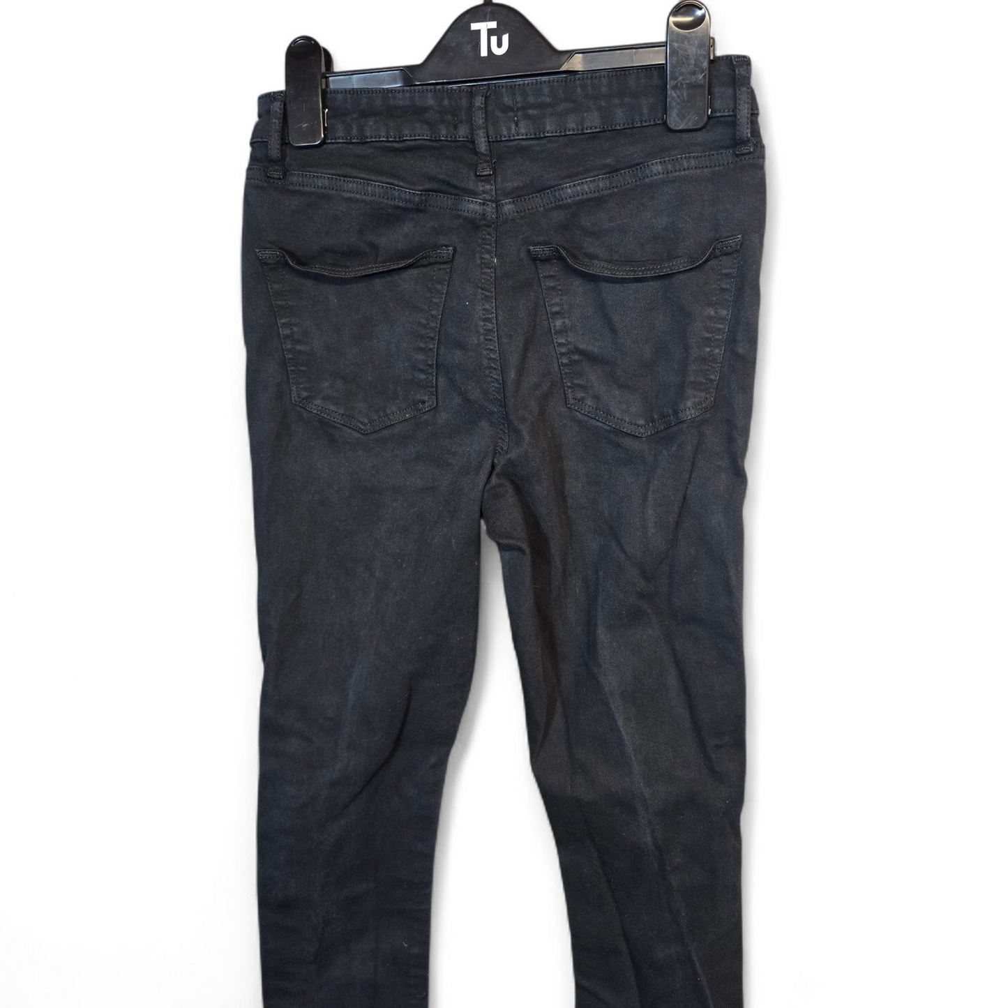 Miss Selfridge Black Ripped Skinny Jeans – High Waisted – Size 10