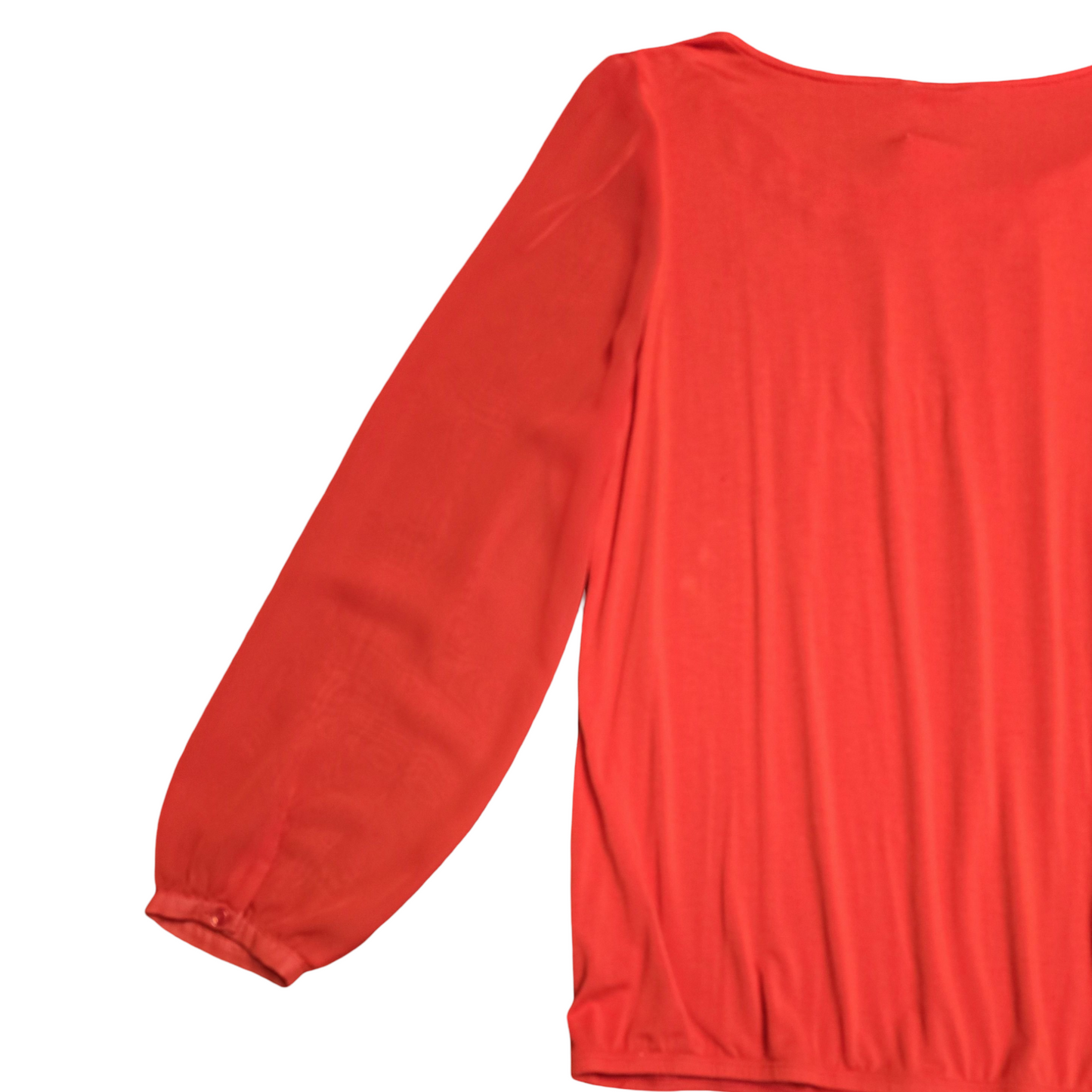 George Red Long Sleeve Top with Sheer Sleeves Size 20