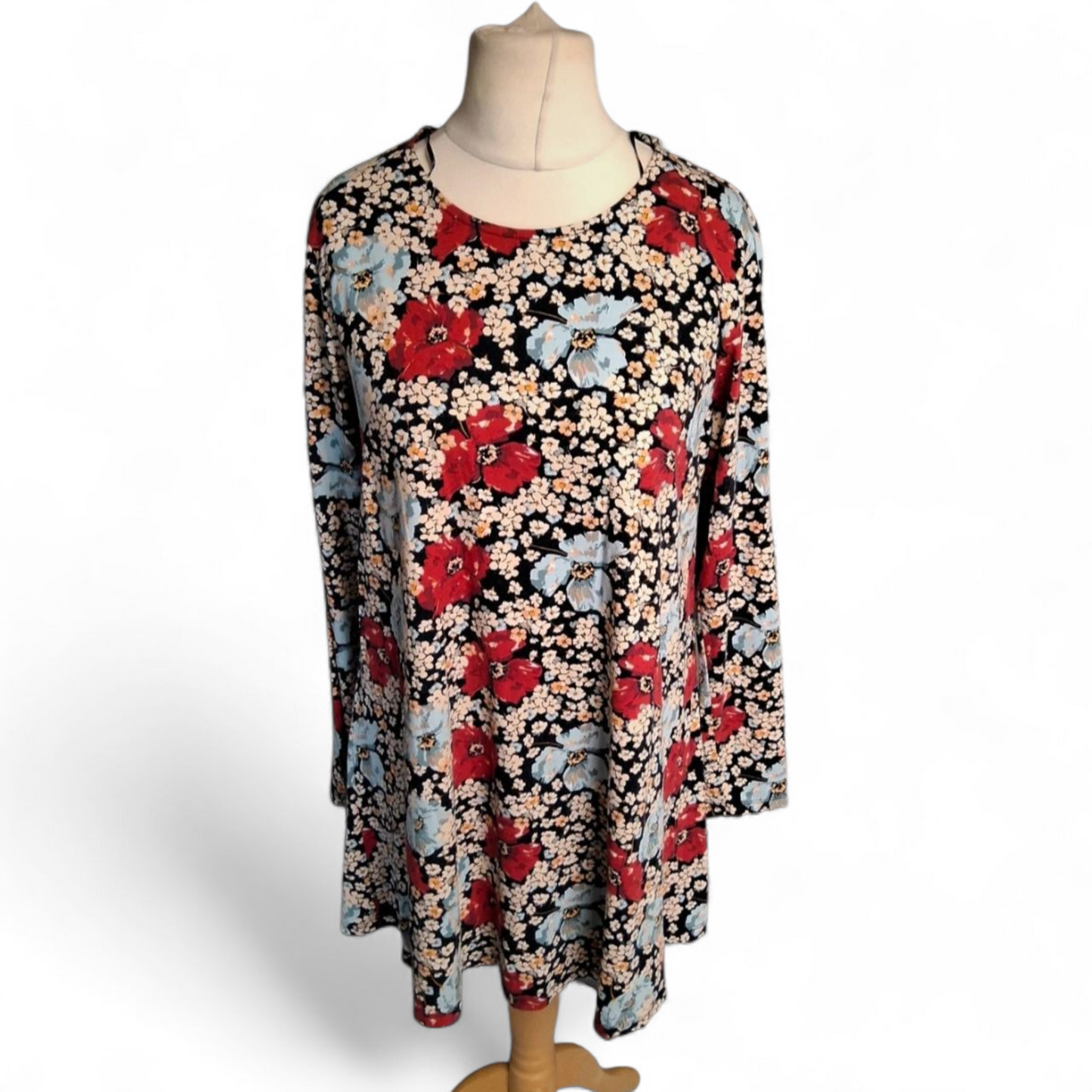 Tu Multicoloured Long Sleeve Longline T-Shirt – Size 14