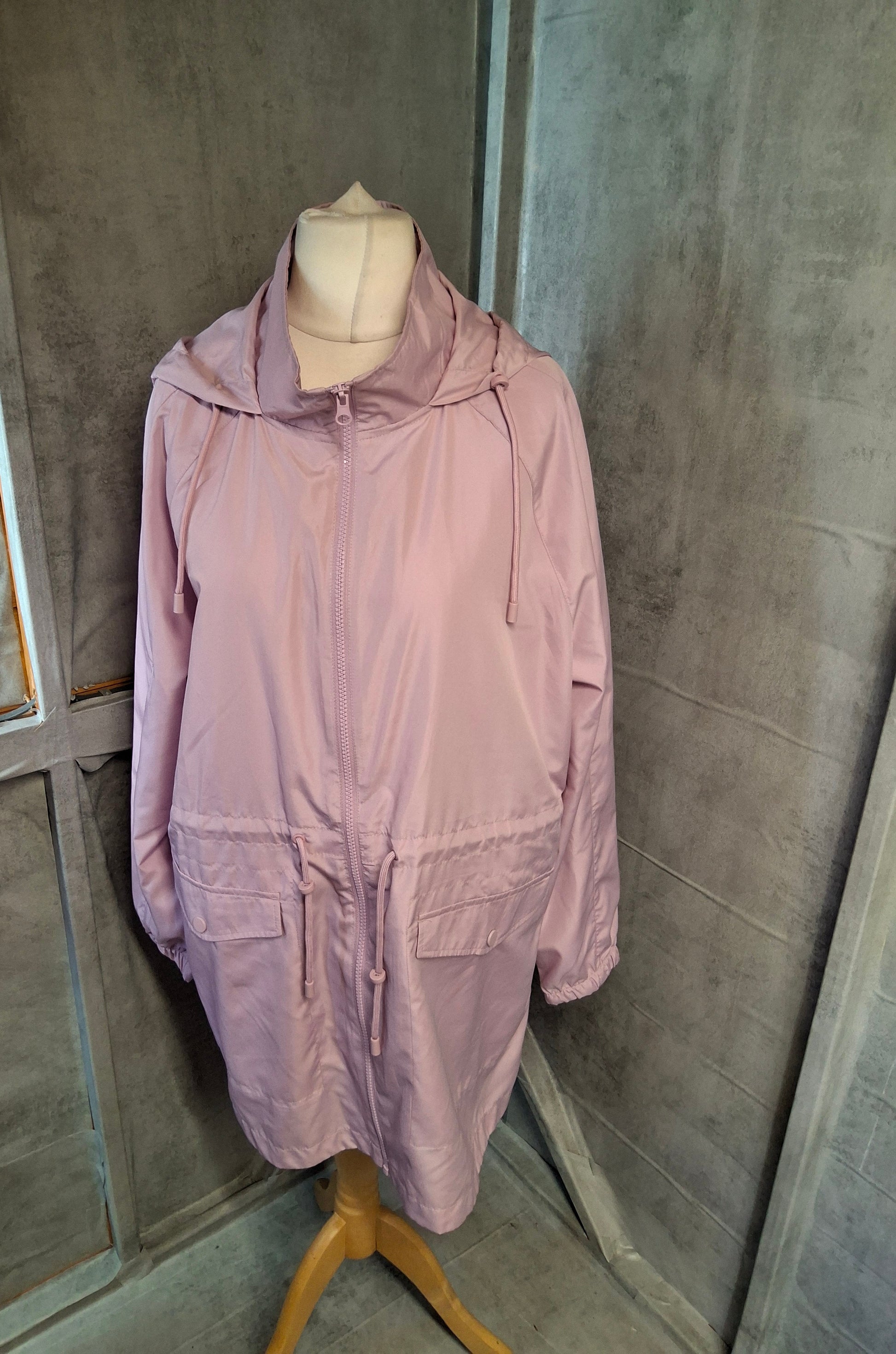 Primark Light Pink Hooded Rain Jacket – Size 14/16