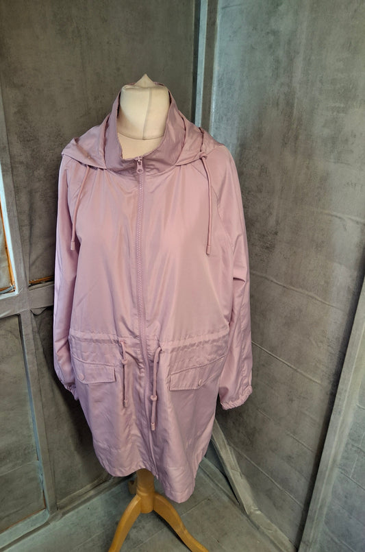 Primark Light Pink Hooded Rain Jacket – Size 14/16