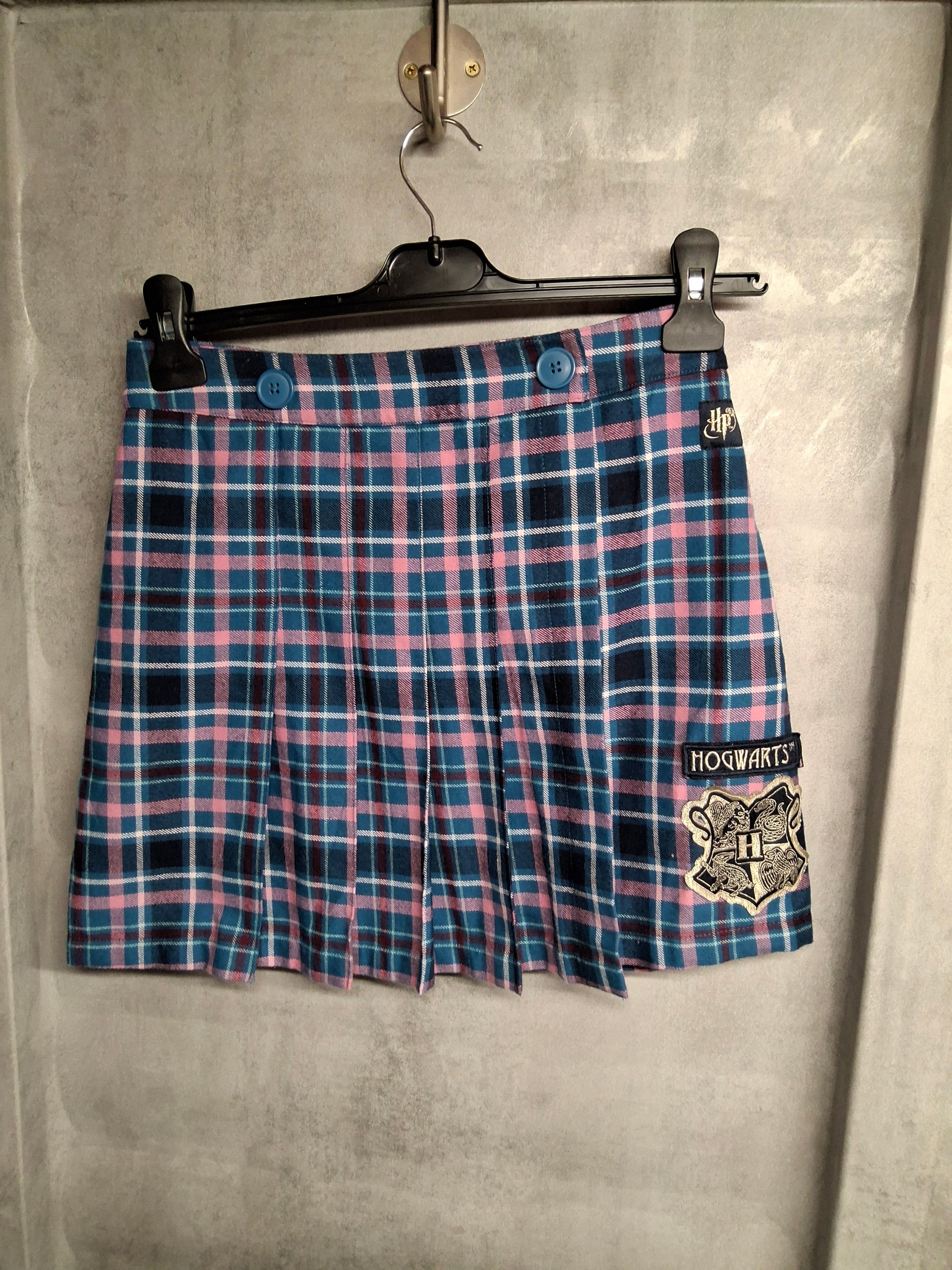 M&S Harry Potter Pink & Blue Tartan Wrap Mini Skirt – Age 12-13 Years