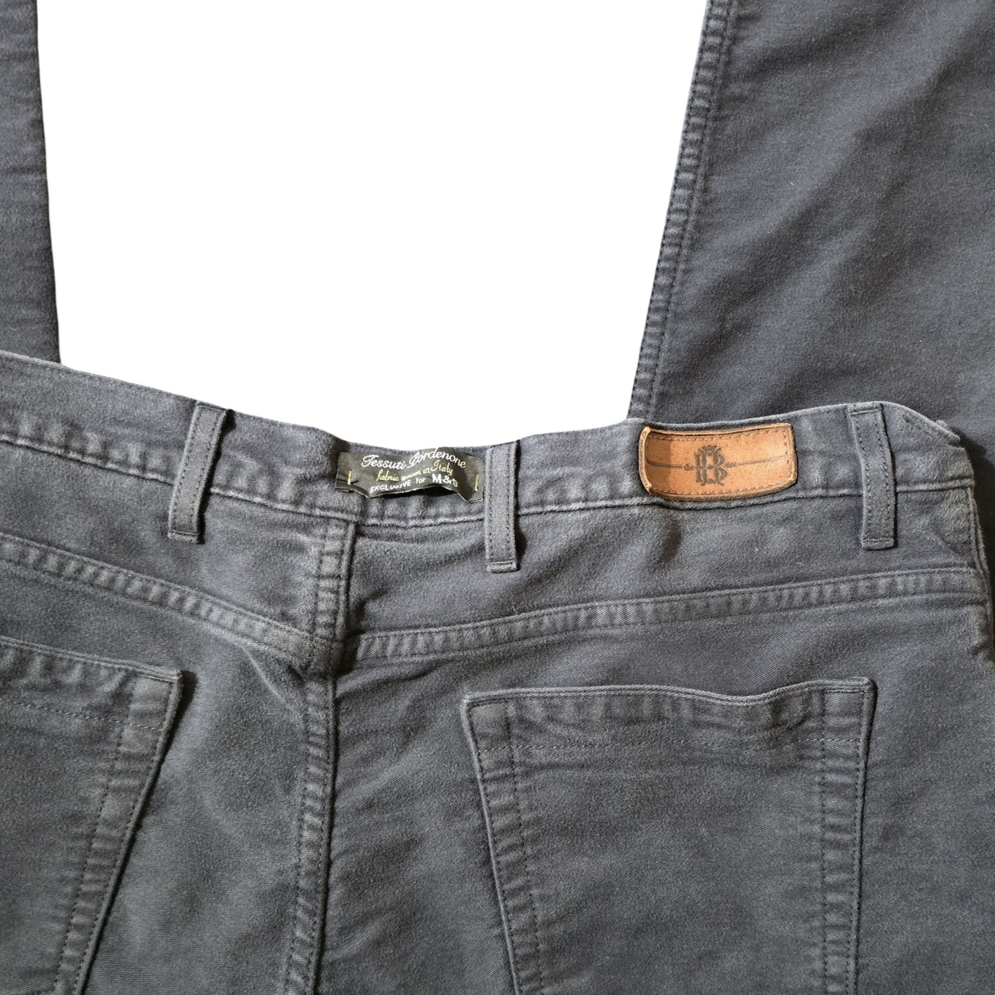 Blue Harbour Men’s Navy Chinos – Straight Leg – High Waist – 38W 33L Cotton