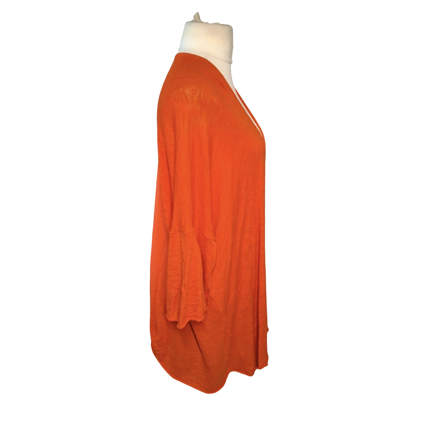 Zara Burnt Orange Oversized Midi Cardigan – Size S (UK size 8–12) – Bold Layering Essential