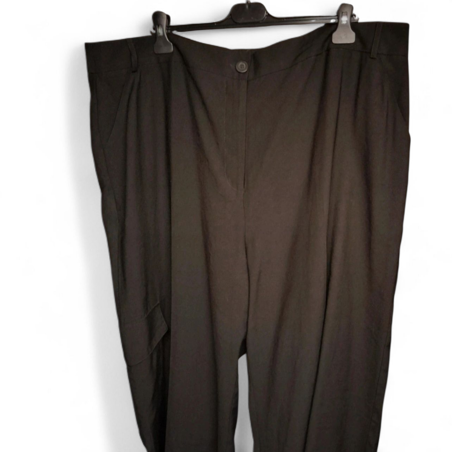 George Wide-Leg Black Trousers – Size 24 & Serving Drama