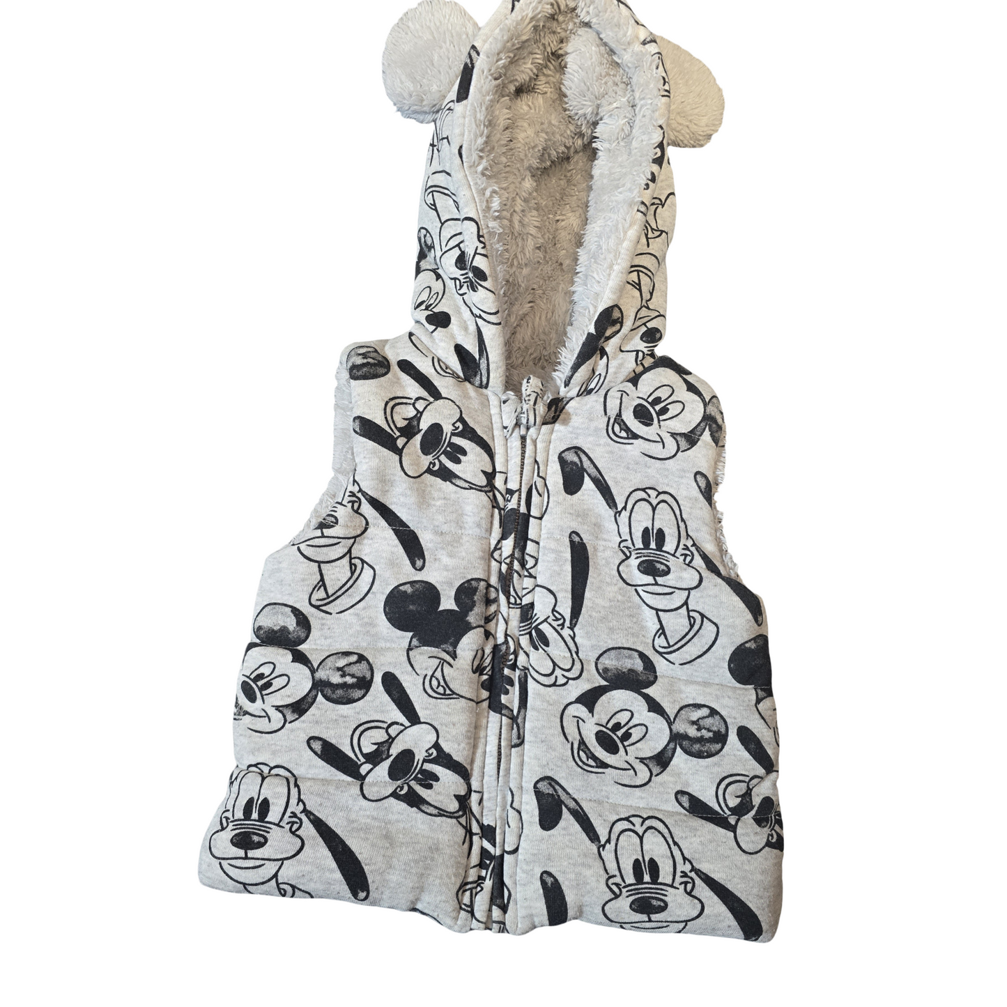George Disney Mickey Mouse Baby Gilet – Fleecy Hood & Cute Ears – Size 6–9 Months Boys