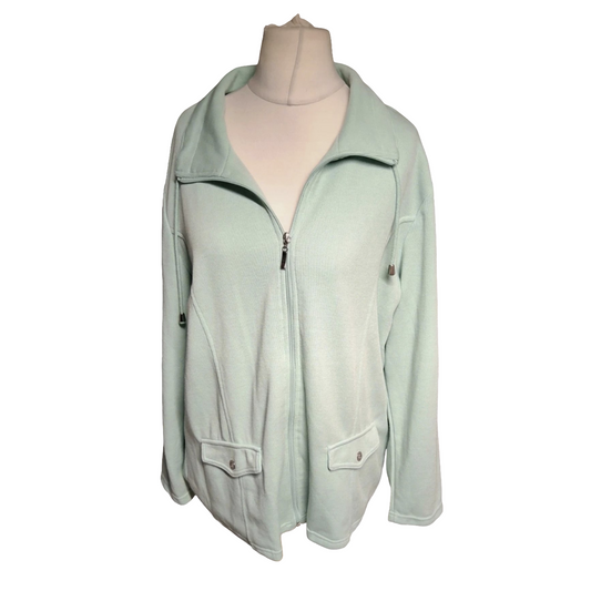 Damart Mint Green Zip-Up Jumper – Size UK size 18/20