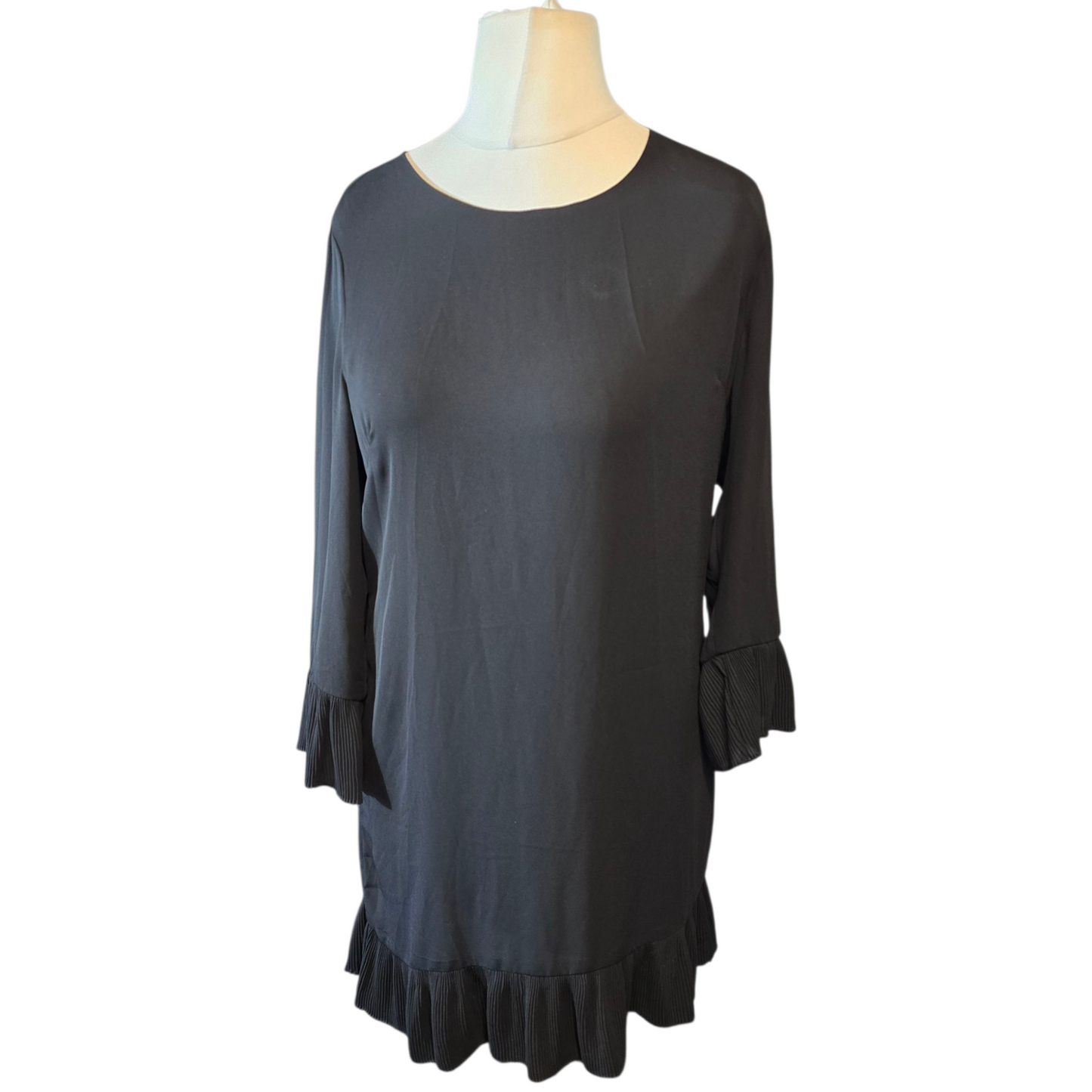 Darling London Black Frill Dress – Size 10 – Knee Length