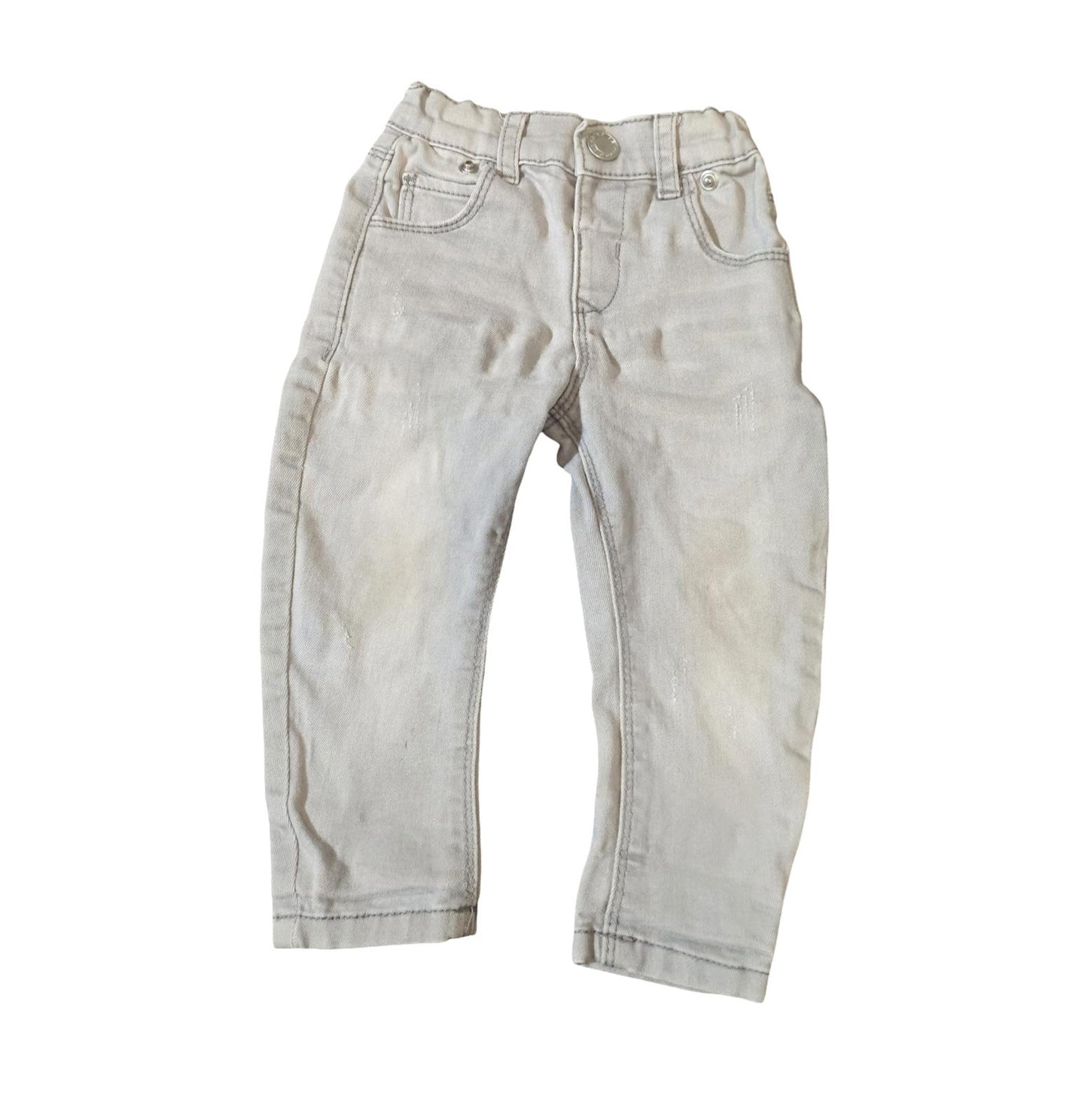 Primark Boys Grey Skinny Jeans – 6–9 Months – Cotton & Polyester