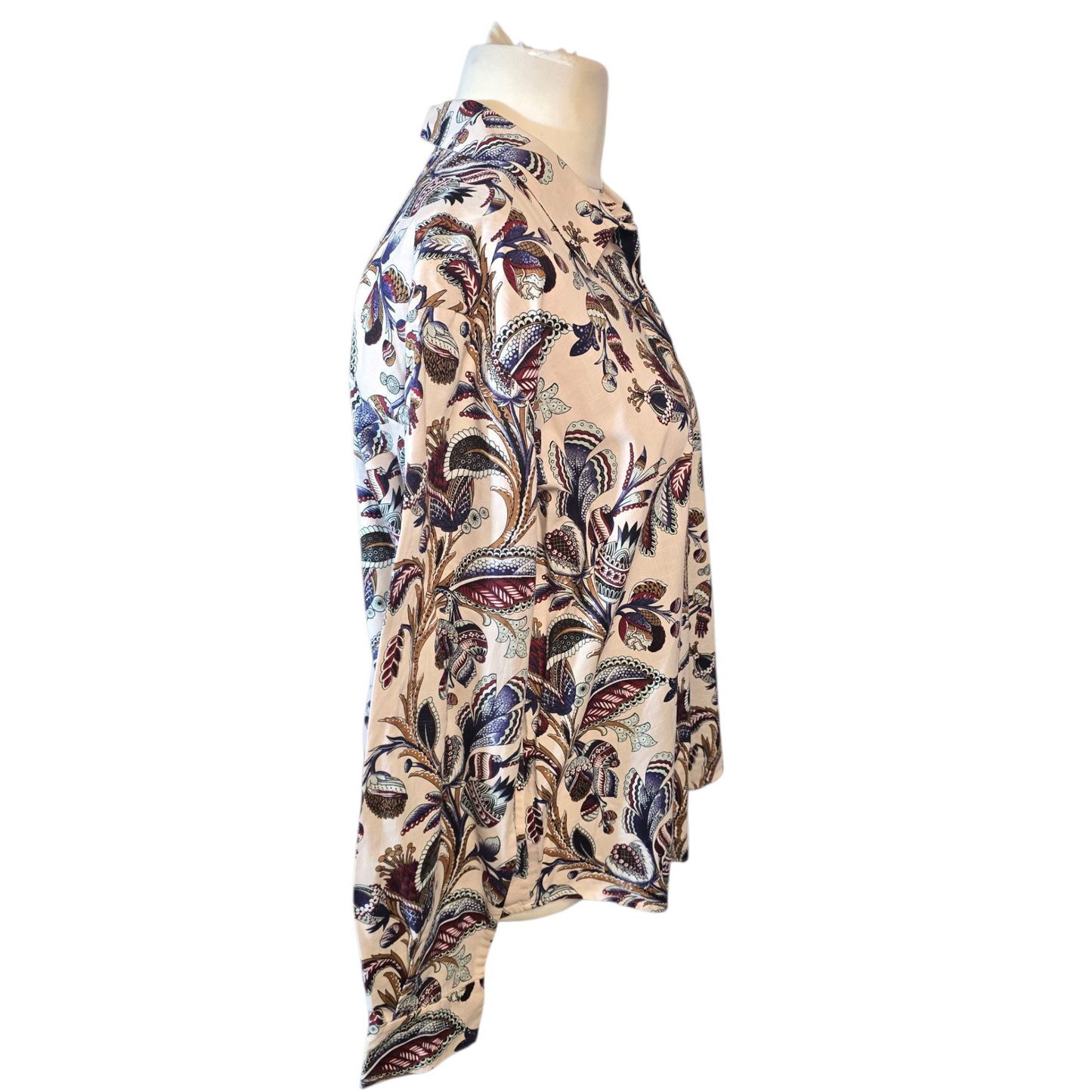 & Other Stories Beige Floral Print Shirt – Multicolour Pattern – Size 10 (EUR 38)
