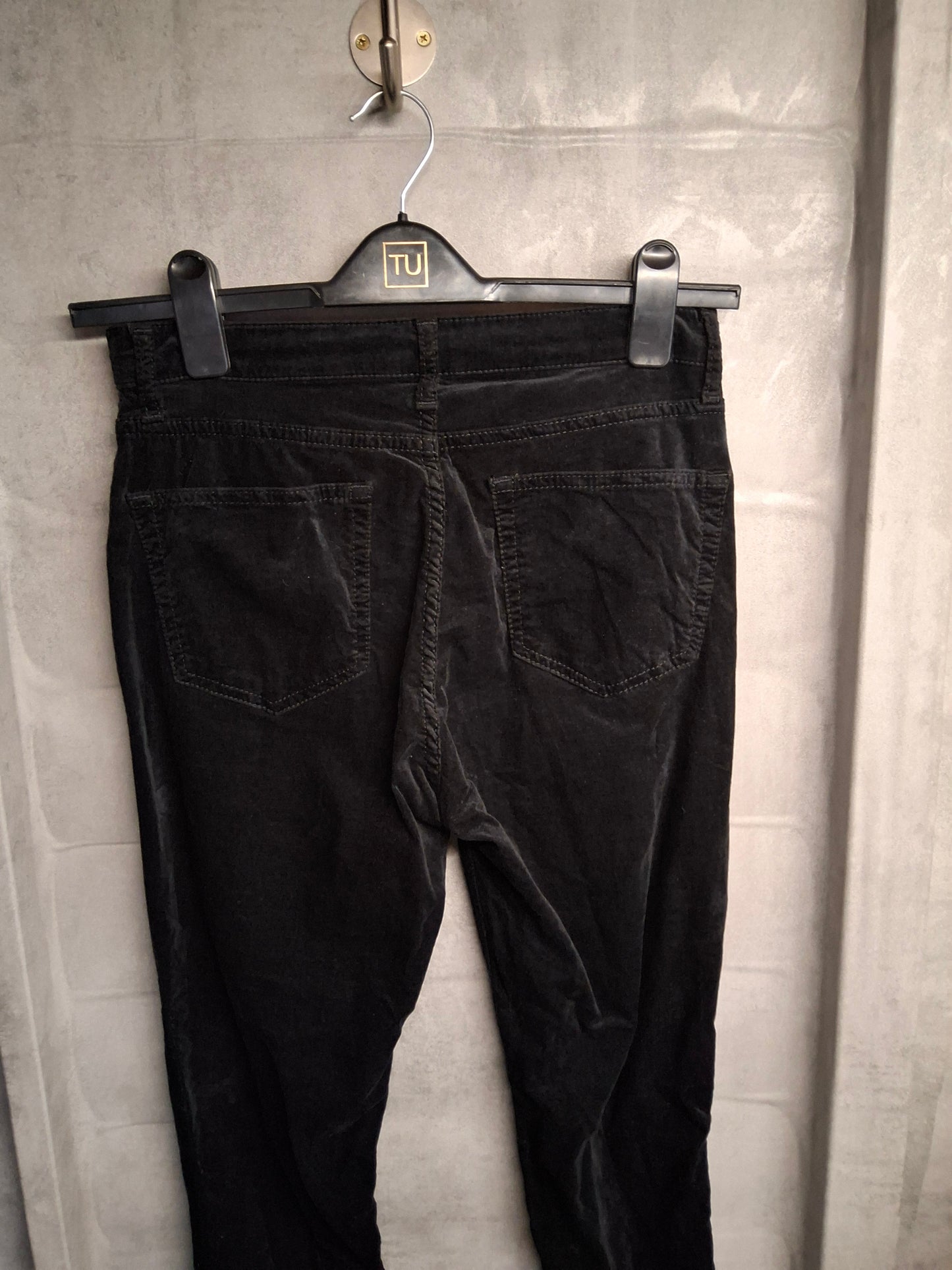 Topshop Moto Jamie Velvet Black Skinny Trousers – High Waist – W28 L32 (UK size 10)